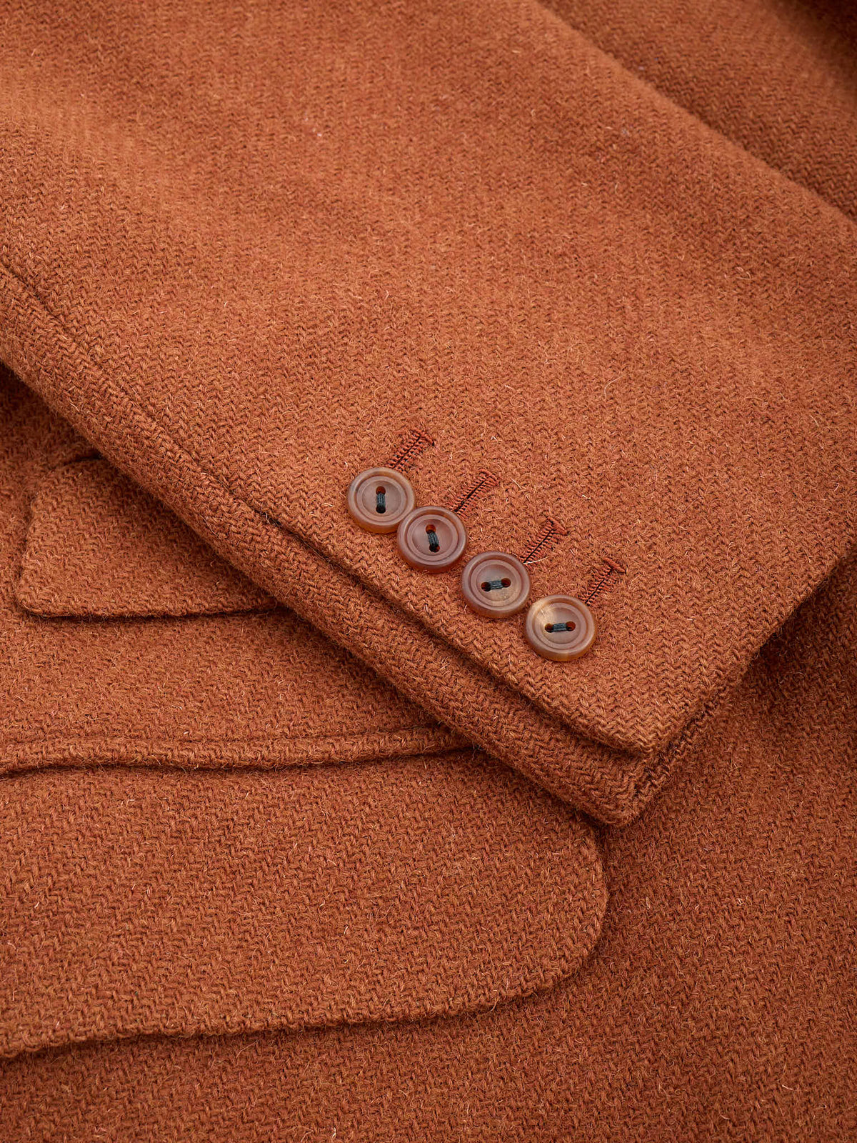 ANDERSON & SHEPPARD Bespoke Brick Red Wool Tweed Sports Coat Jacket
