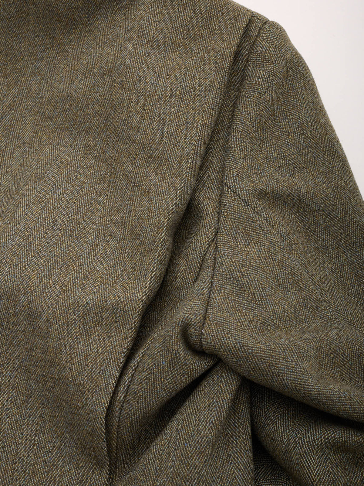 ANDERSON & SHEPPARD Bespoke Green Herringbone Harris Tweed Jacket
