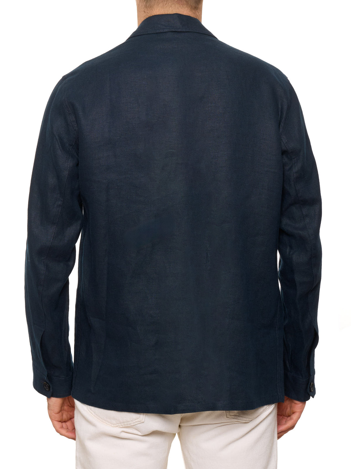 ANDERSON & SHEPPARD Navy Blue Linen Chore Jacket Overshirt NEW