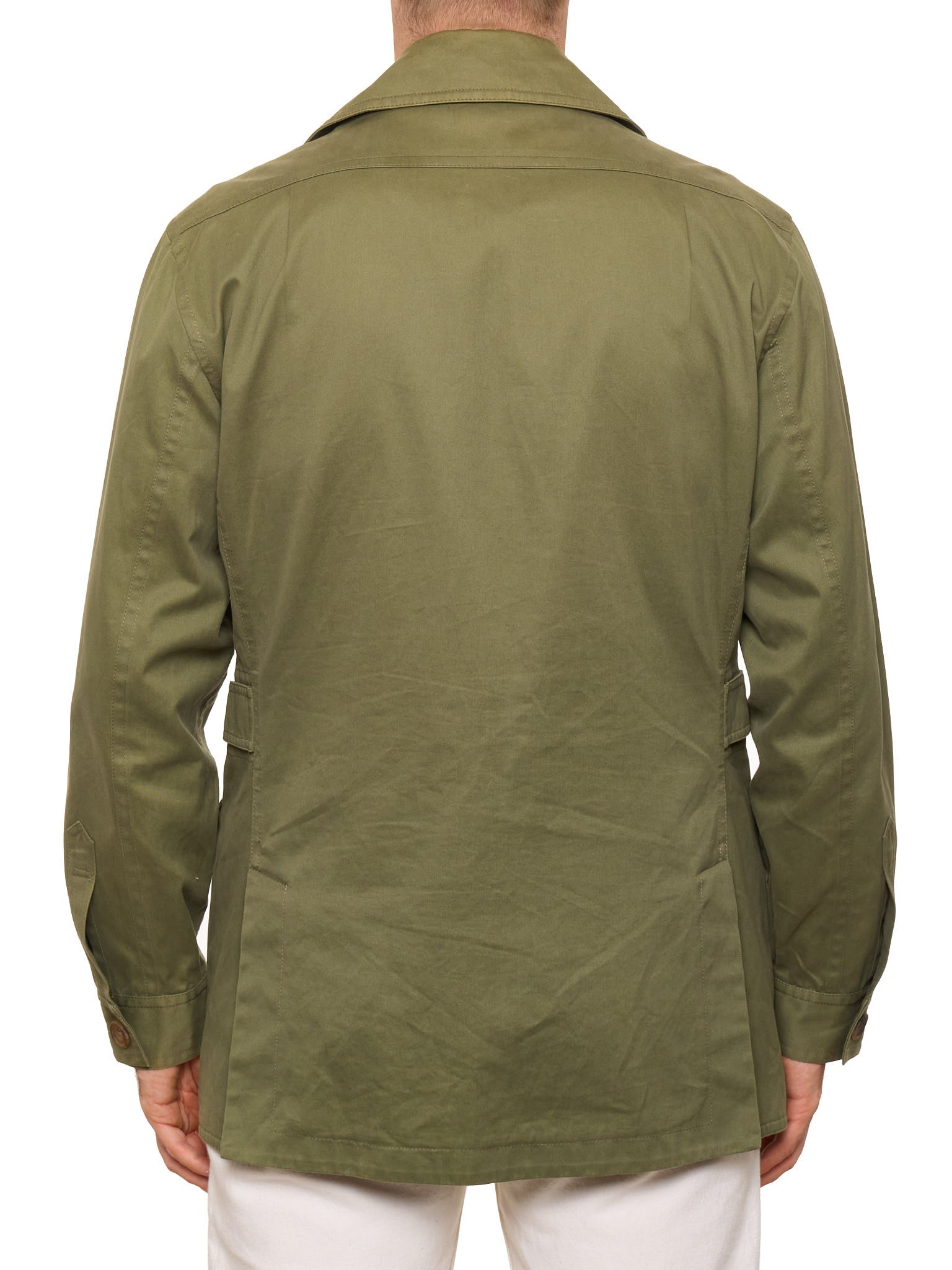 ANDERSON SHEPPARD Olive Green Cotton Twill Field Jacket L