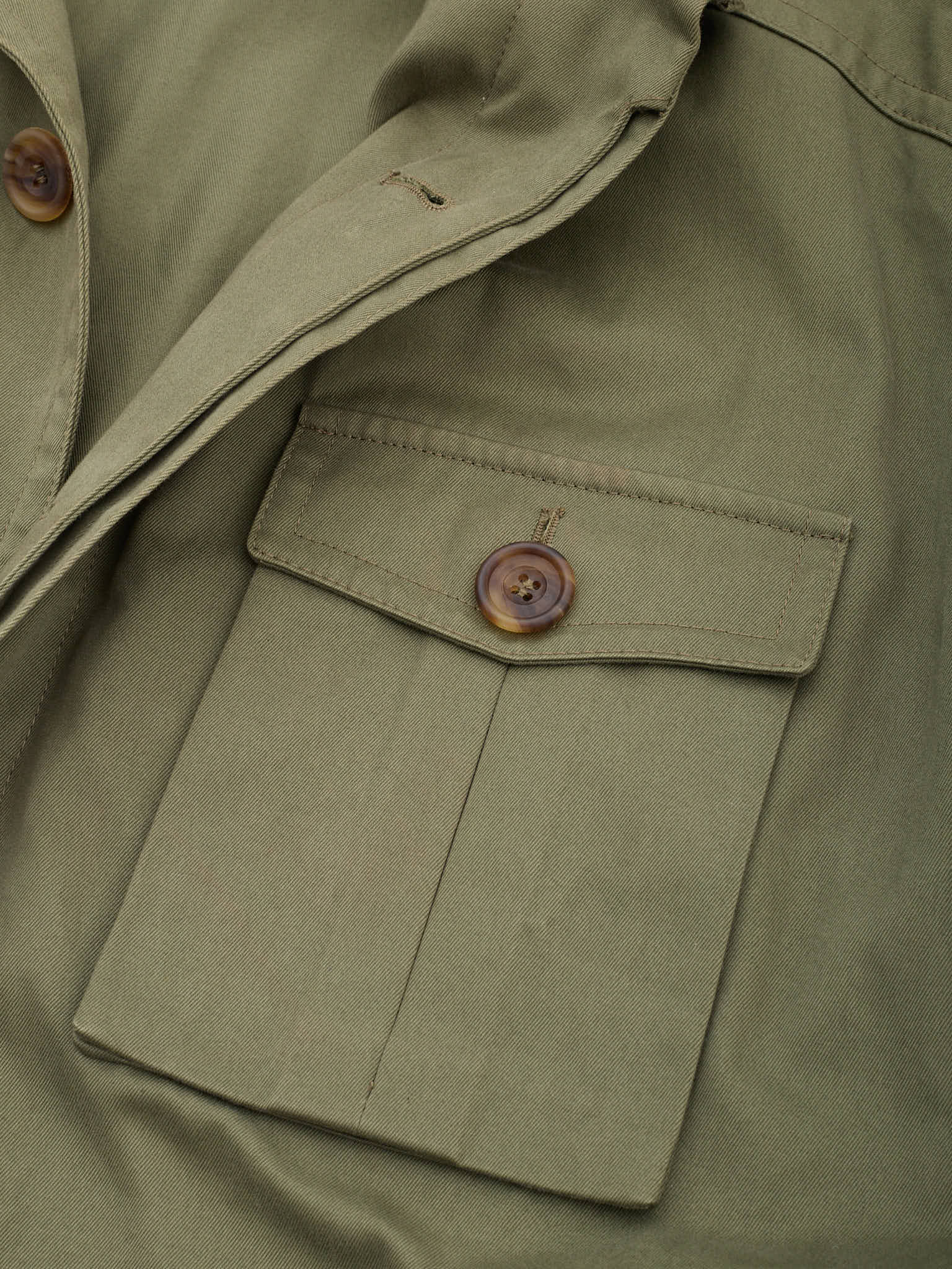 ANDERSON SHEPPARD Olive Green Cotton Twill Field Jacket L