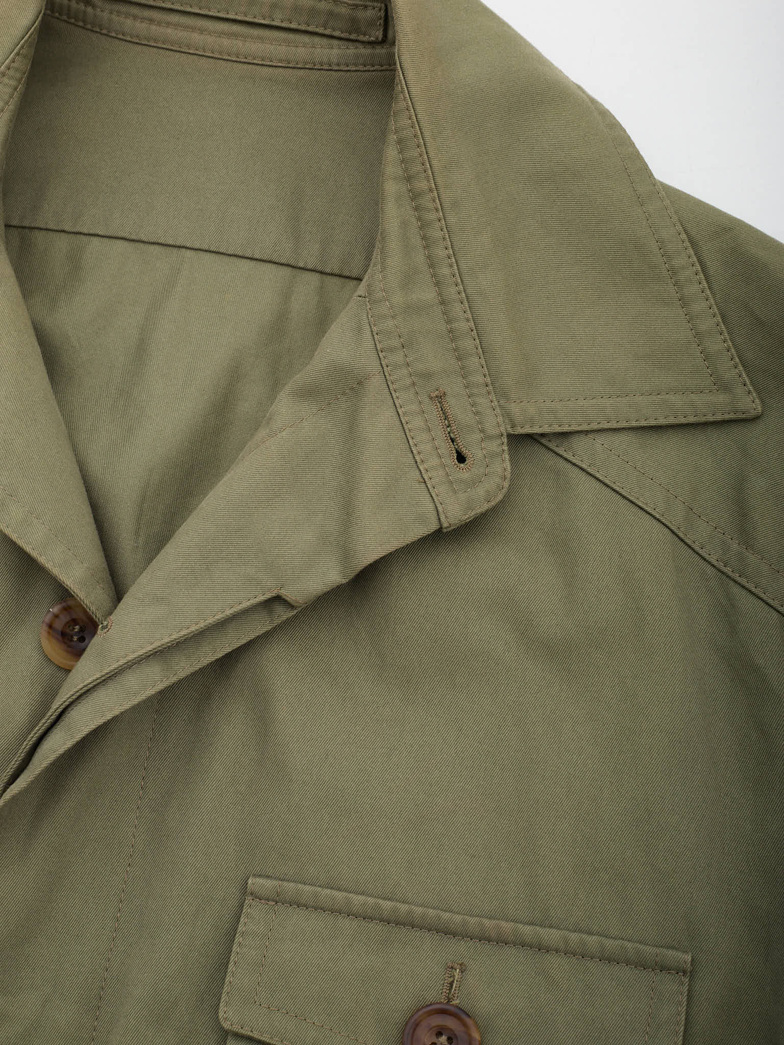 ANDERSON SHEPPARD Olive Green Cotton Twill Field Jacket L