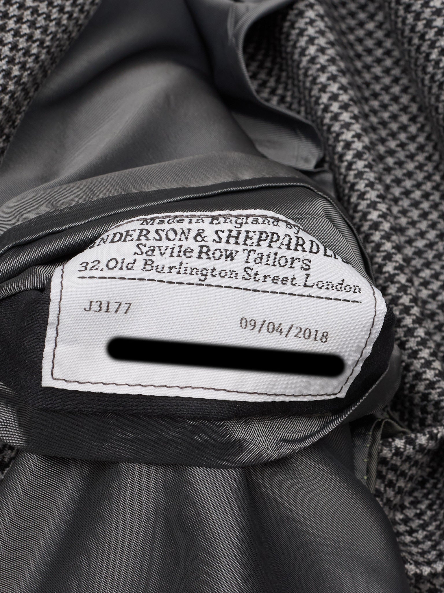 ANDERSON & SHEPPARD Bespoke Gray Houndstooth Wool Blazer Jacket