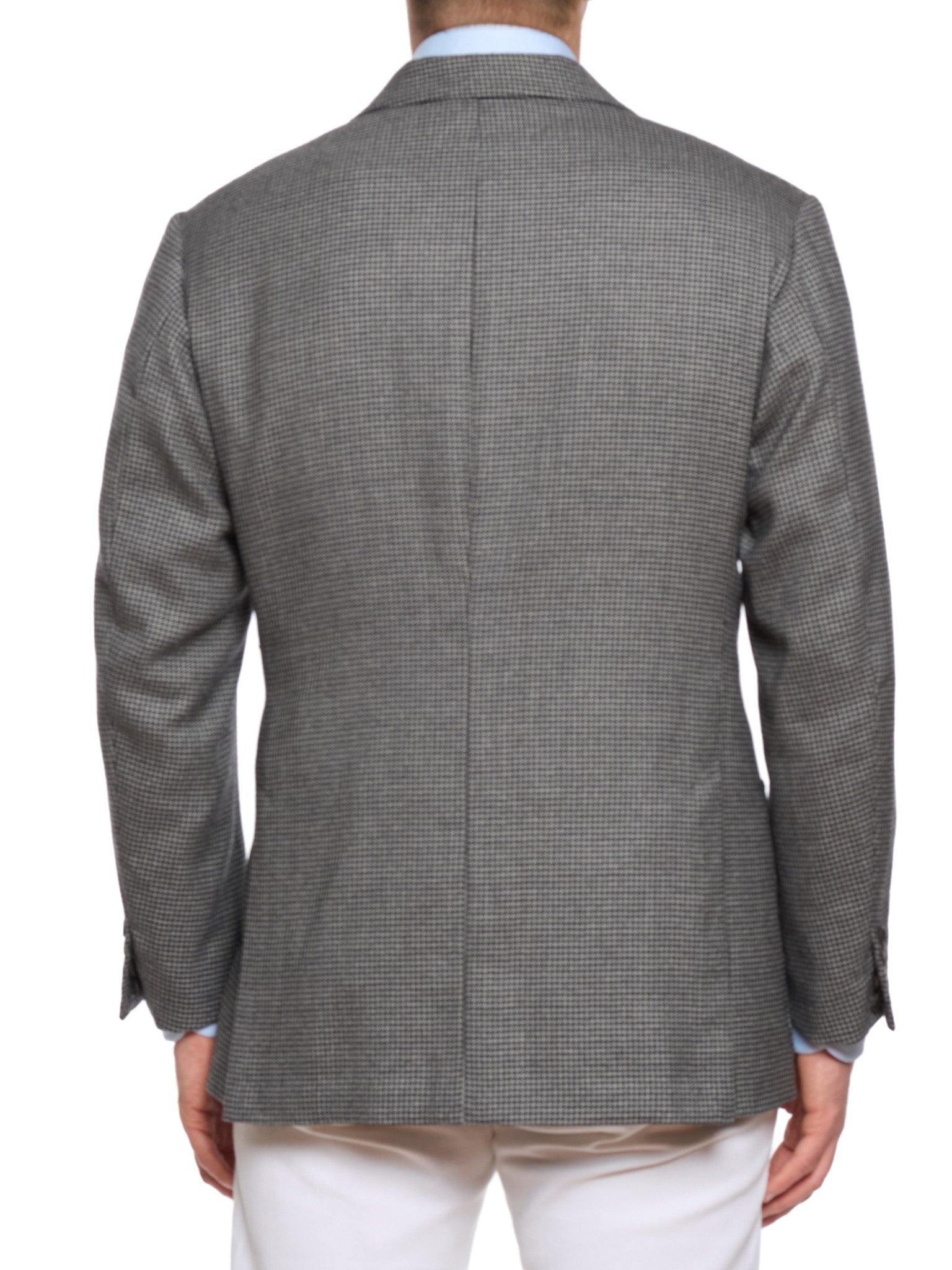 ANDERSON & SHEPPARD Bespoke Gray Houndstooth Wool Blazer Jacket