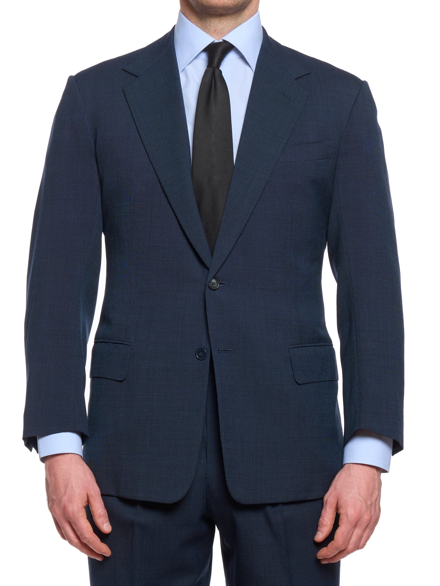 ANDERSON & SHEPPARD Savile Row Blue Birdseye Bespoke Suit