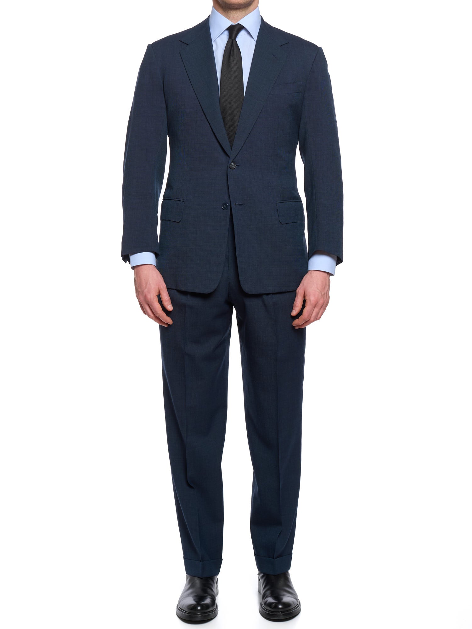 ANDERSON & SHEPPARD Savile Row Blue Birdseye Bespoke Suit