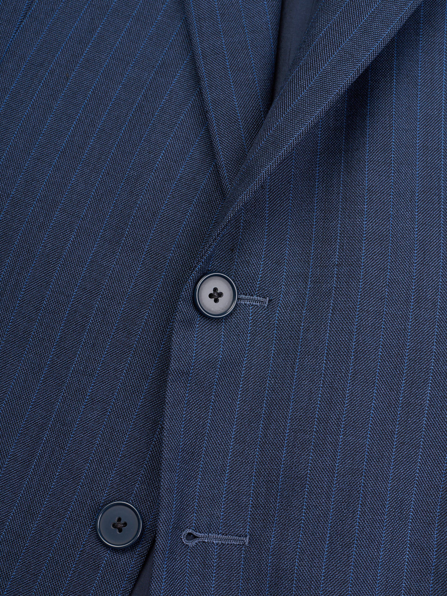 ANDERSON & SHEPPARD Blue Striped Bespoke Suit 2 Pairs of Pants