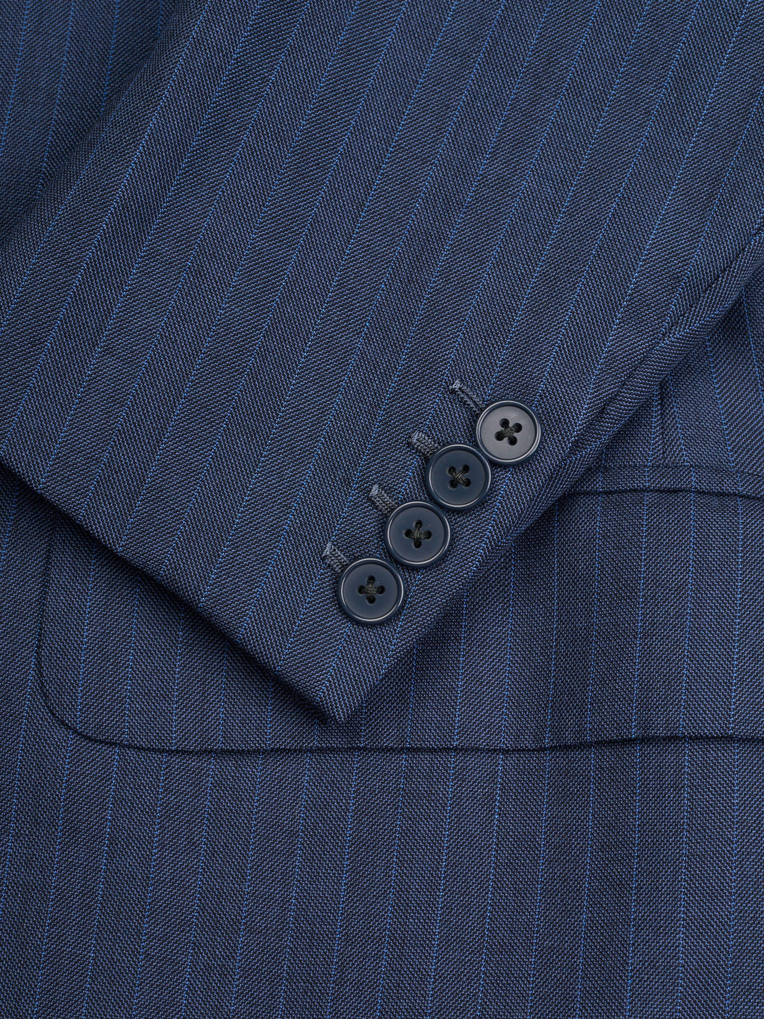 ANDERSON & SHEPPARD Blue Striped Bespoke Suit 2 Pairs of Pants
