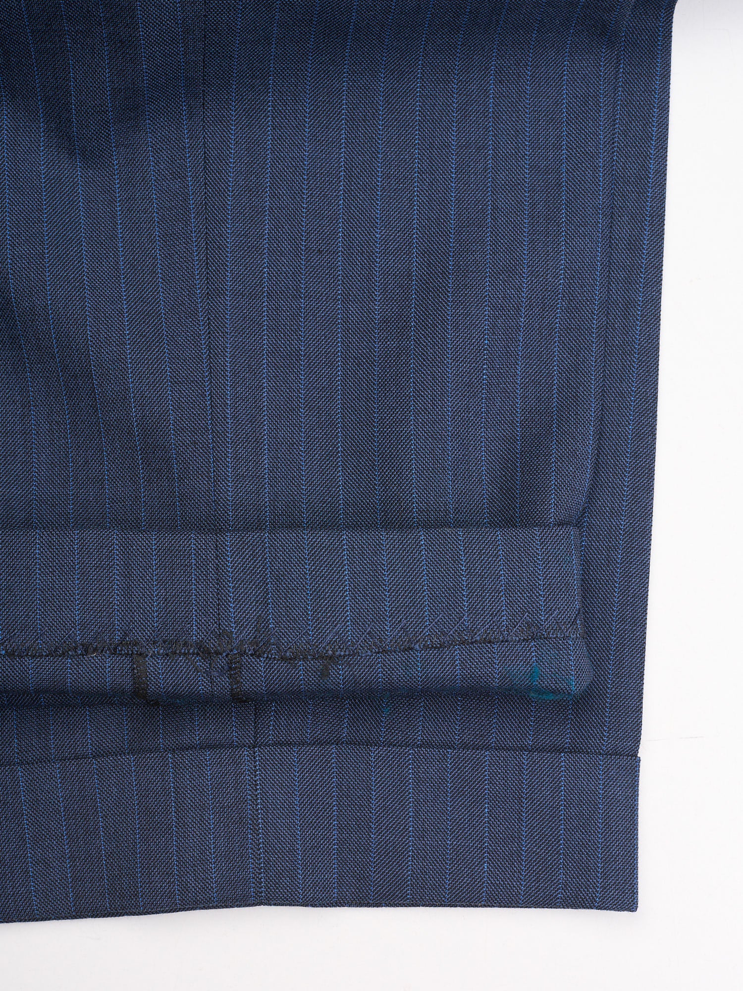 ANDERSON & SHEPPARD Blue Striped Bespoke Suit 2 Pairs of Pants