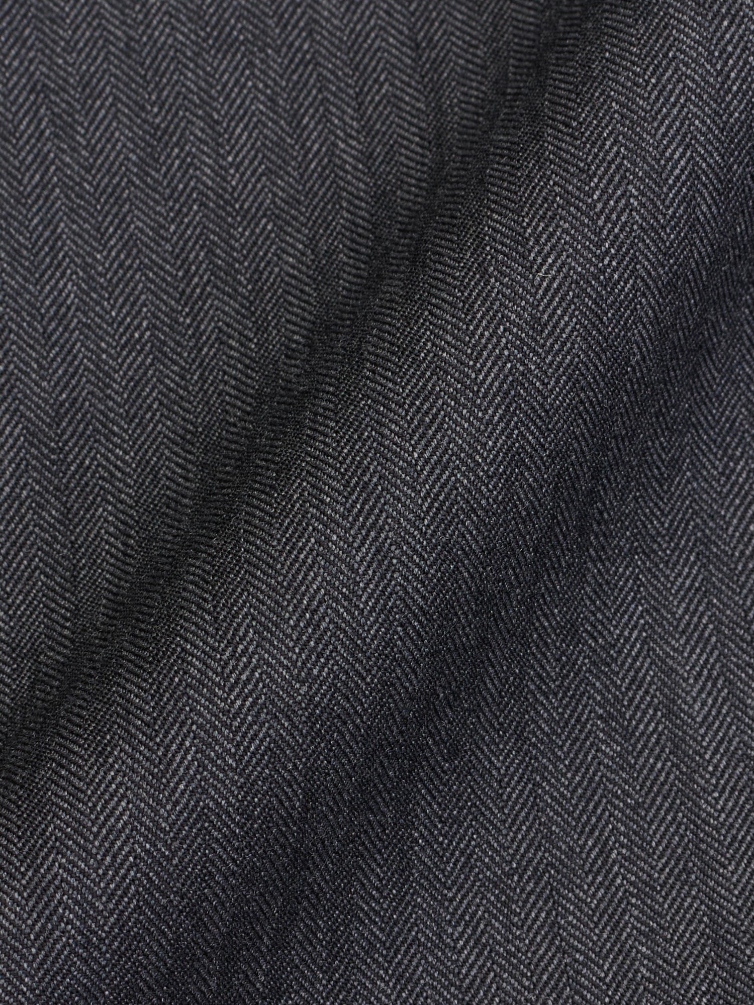 ANDERSON & SHEPPARD Dark Gray Herringbone Wool Bespoke Suit 2 Pairs of Pants