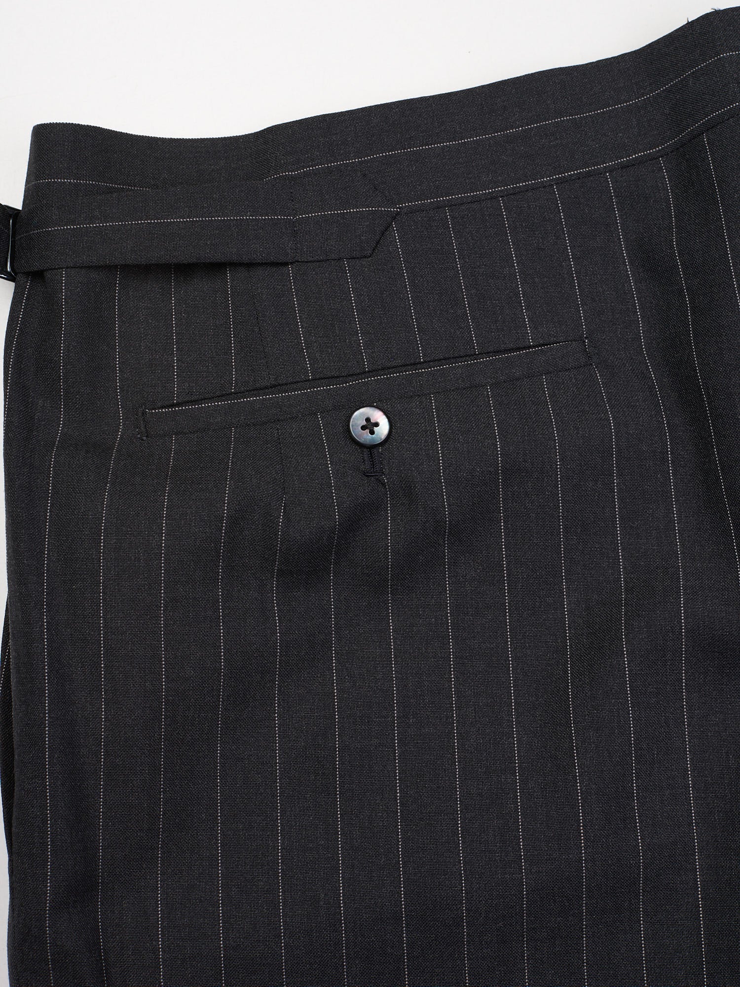 ANDERSON & SHEPPARD Savile Row Gray Pinstripe Bespoke Suit 2 Pairs of Pants