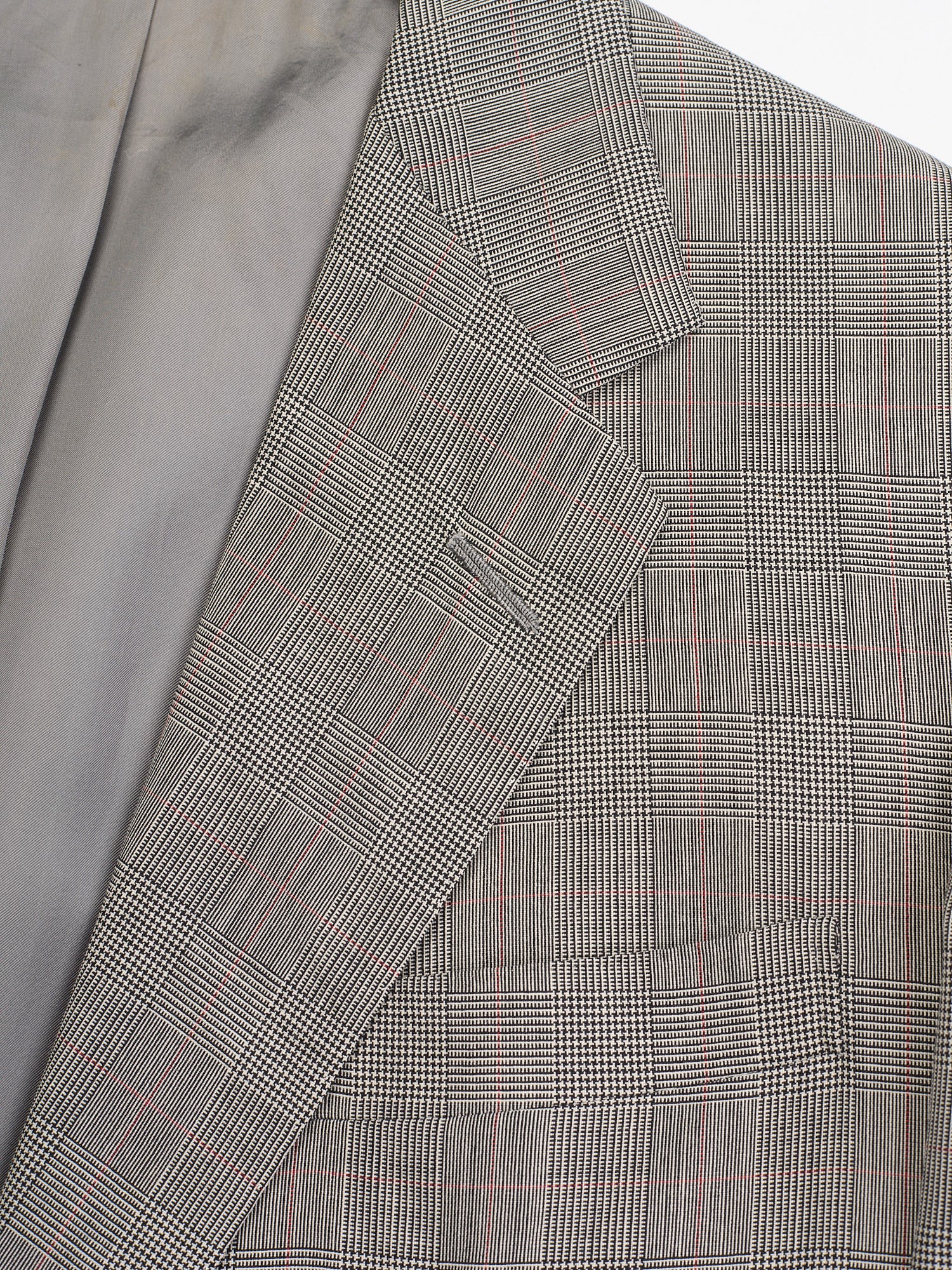 ANDERSON & SHEPPARD Gray Glen Plaid Bespoke Suit 2 Pairs of Pants