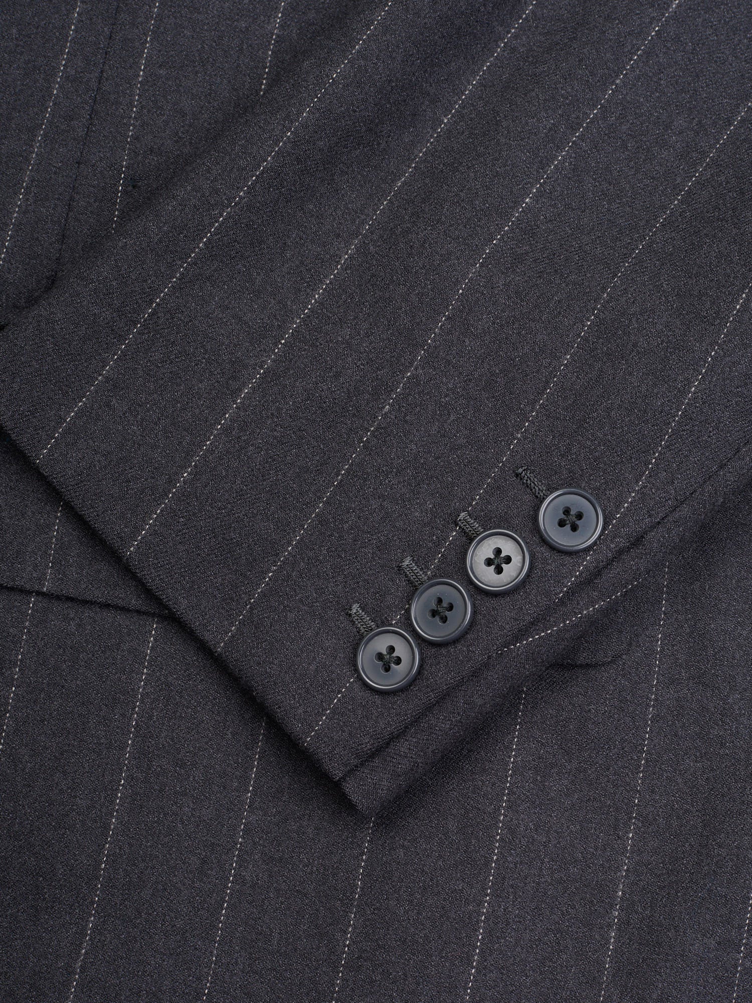ANDERSON & SHEPPARD Gray Pinstripe Wool DB Bespoke Suit 2 Pairs of Pants