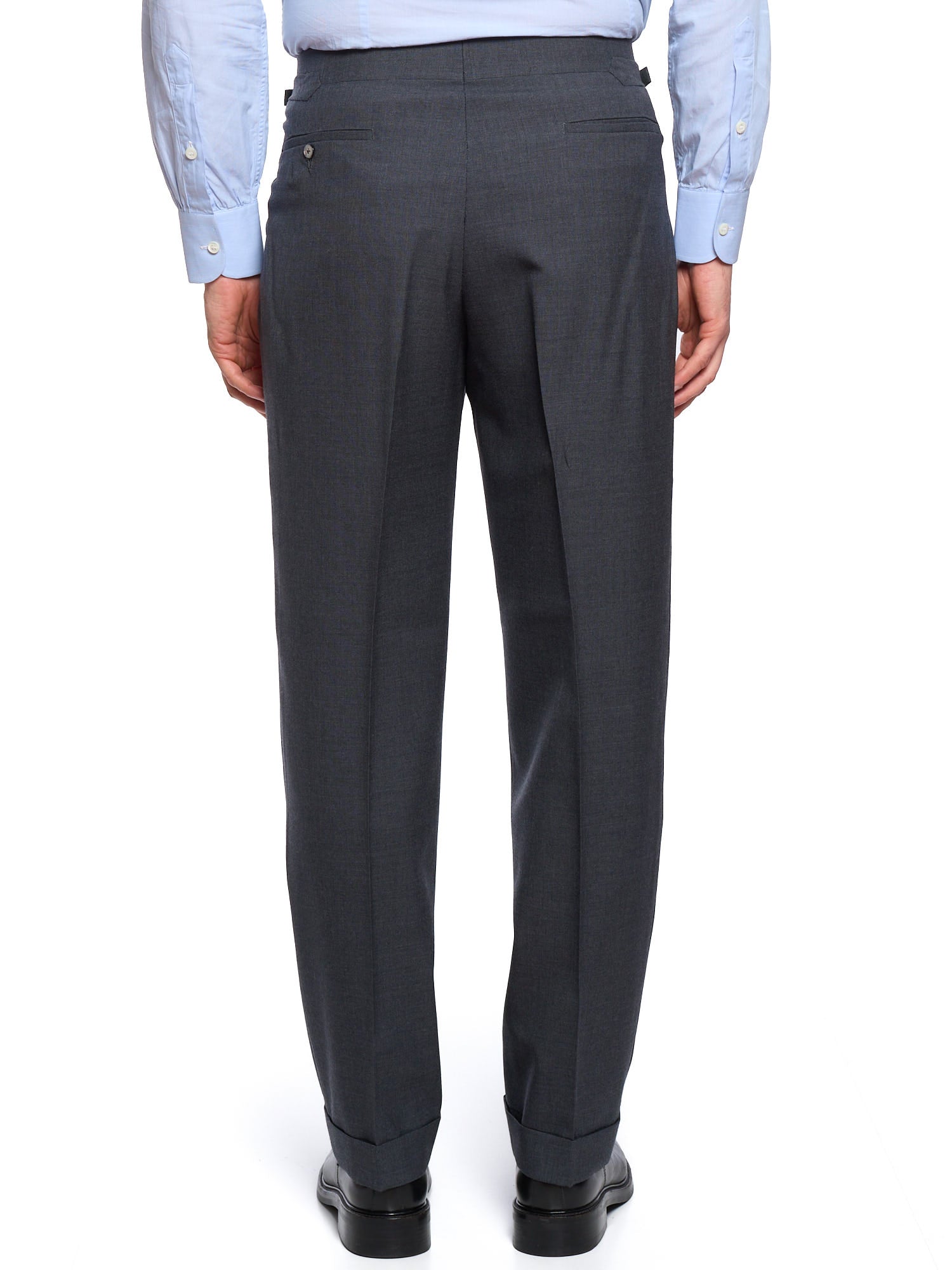 ANDERSON & SHEPPARD Savile Row Gray Wool Bespoke Suit 2 Pairs of Pants