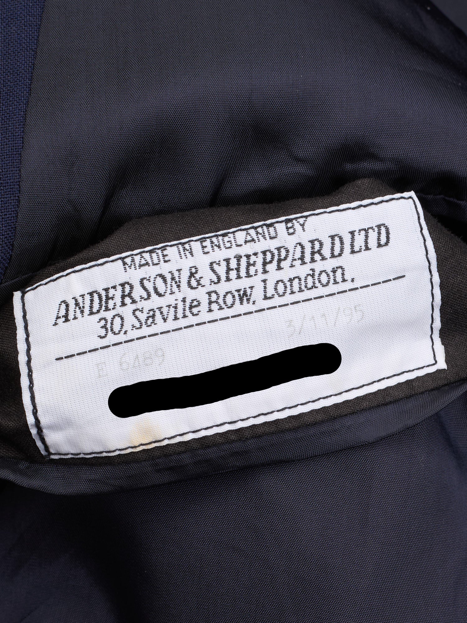 ANDERSON & SHEPPARD Savile Row Blue Herringbone Bespoke Suit 2 Pairs of Pants