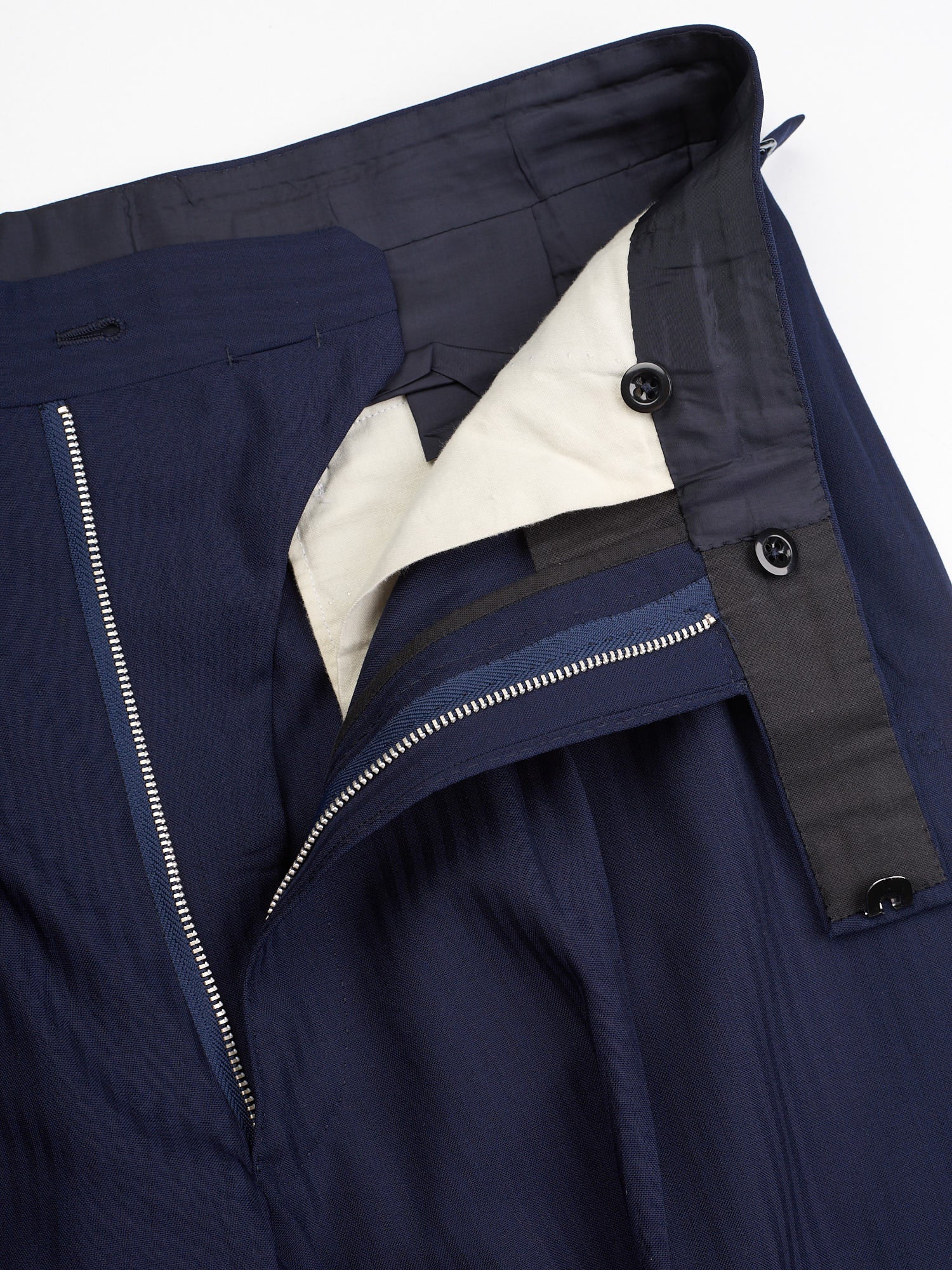 ANDERSON & SHEPPARD Savile Row Blue Herringbone Bespoke Suit 2 Pairs of Pants