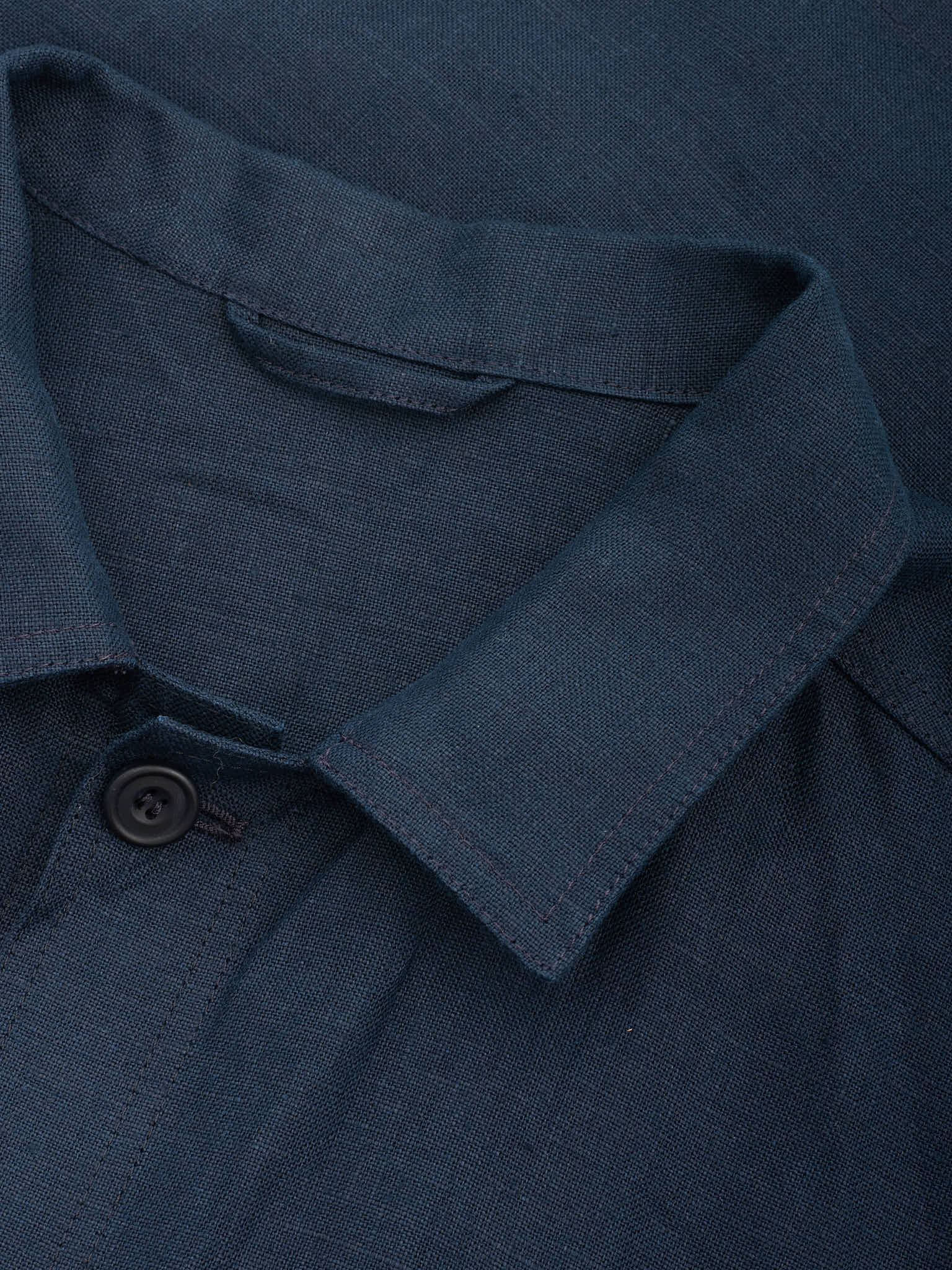 ANDERSON & SHEPPARD Navy Blue Linen Chore Jacket Overshirt NEW