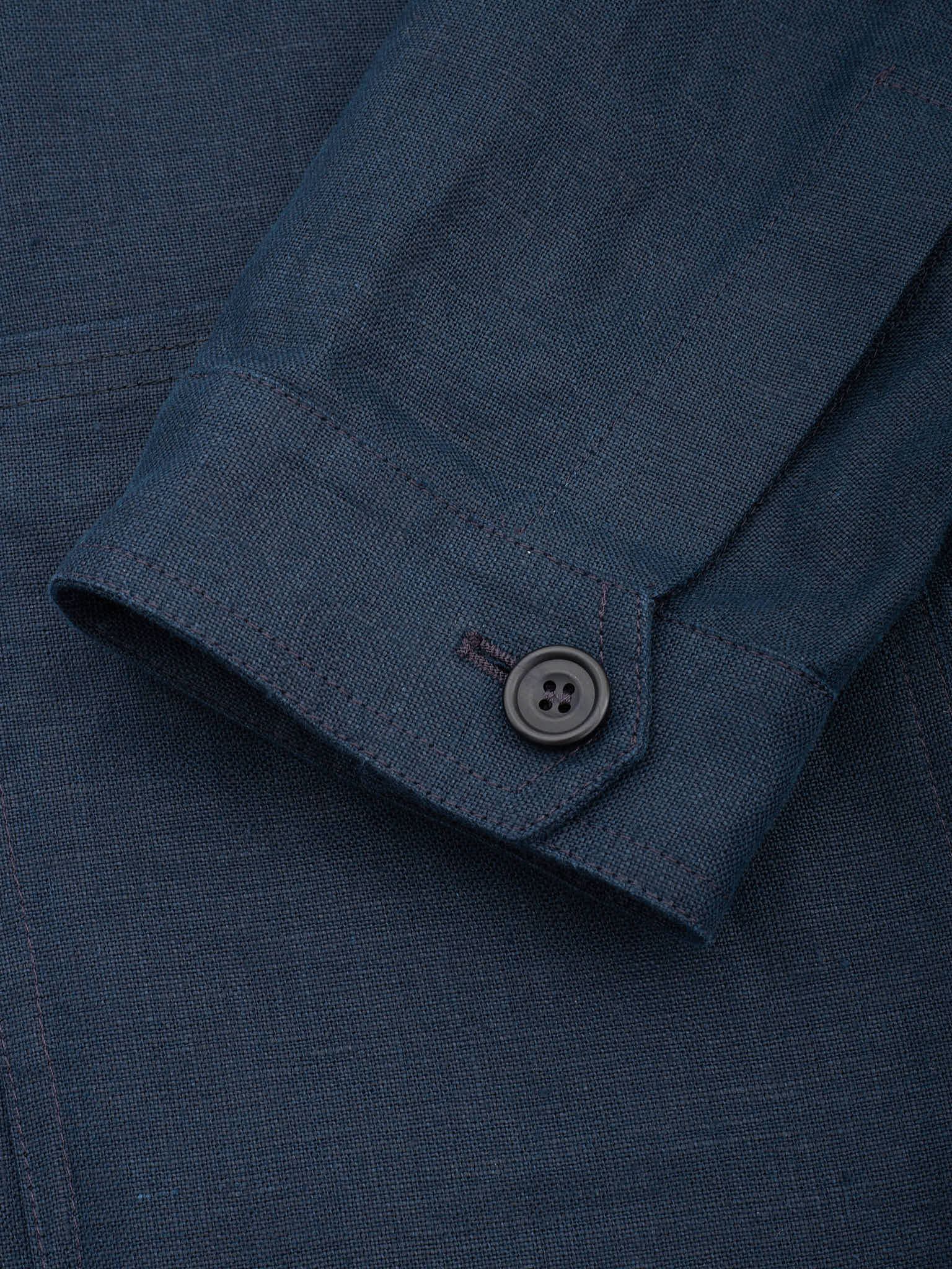 ANDERSON & SHEPPARD Navy Blue Linen Chore Jacket Overshirt NEW
