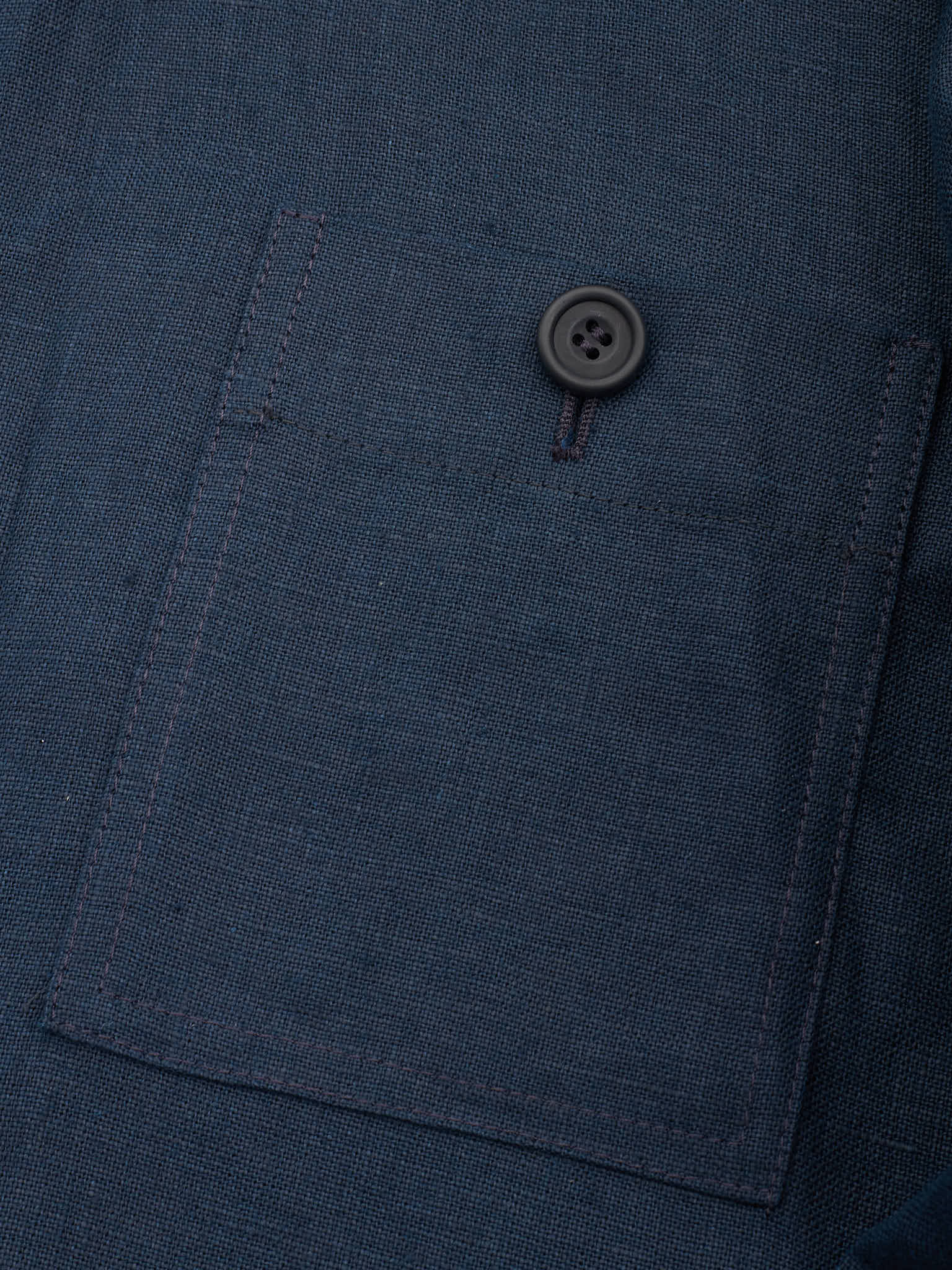 ANDERSON & SHEPPARD Navy Blue Linen Chore Jacket Overshirt NEW