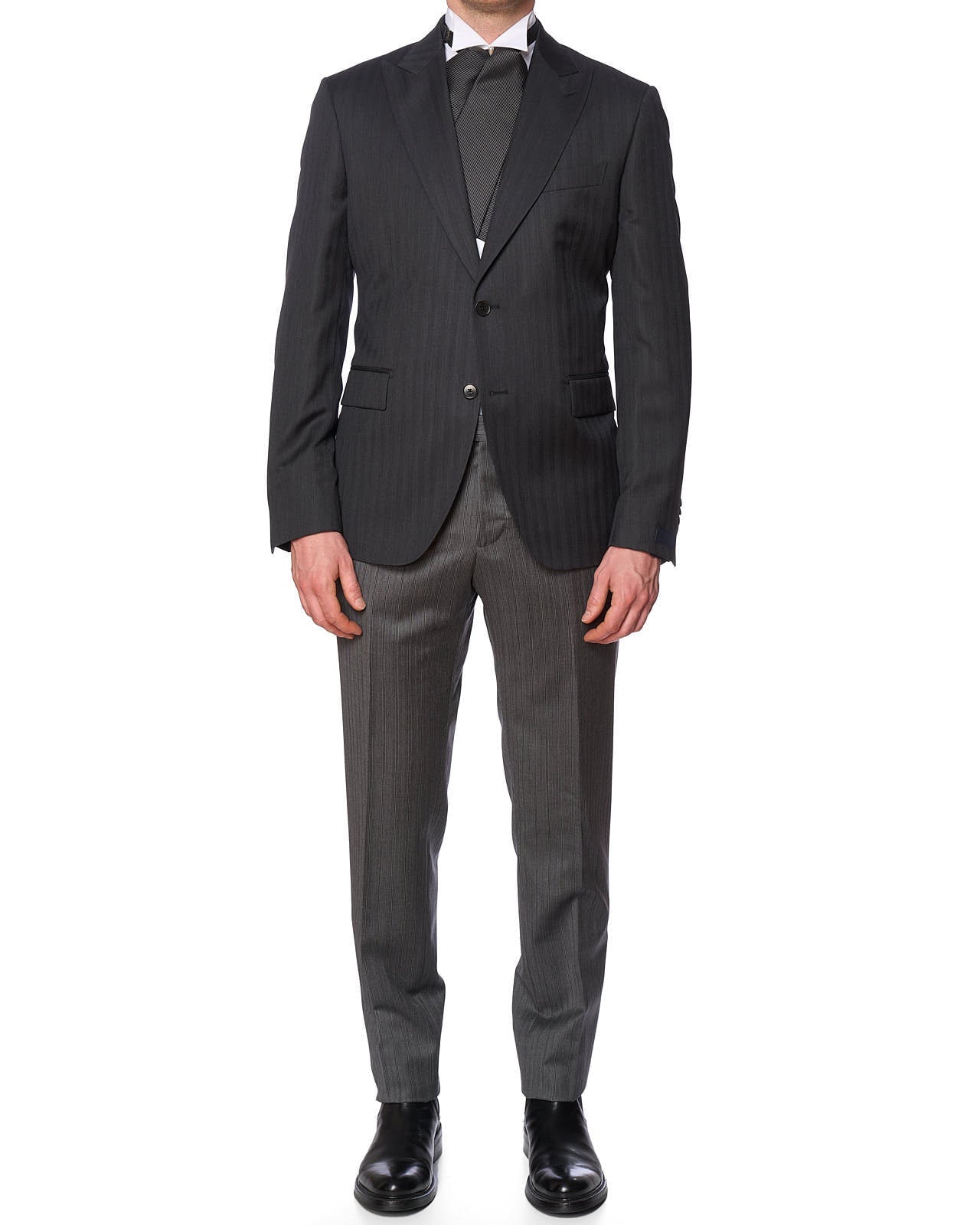 VANNUCCI Gray Herringbone VBC Morning Suit Wedding Attire NEW