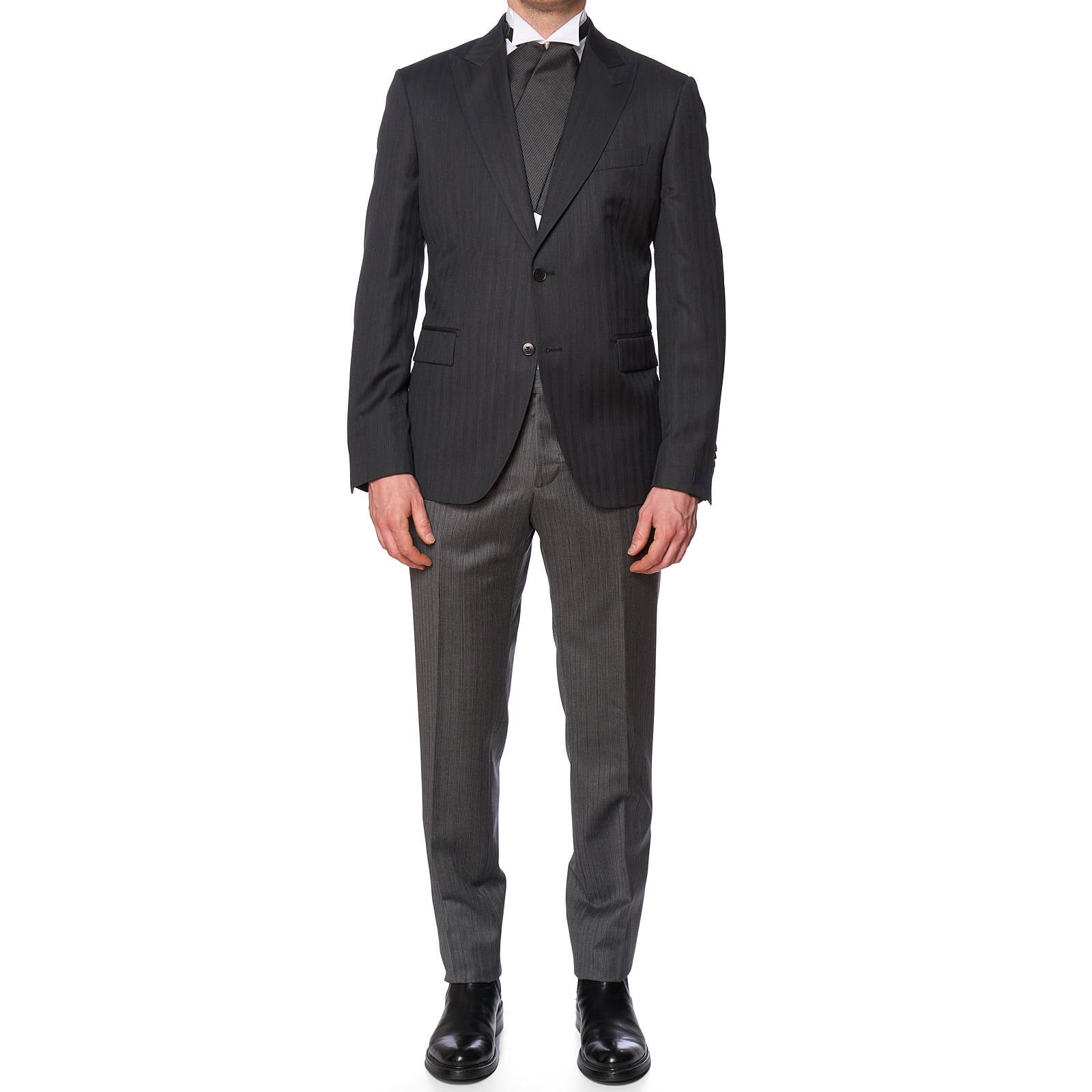 VANNUCCI Gray Herringbone VBC Morning Suit Wedding Attire NEW