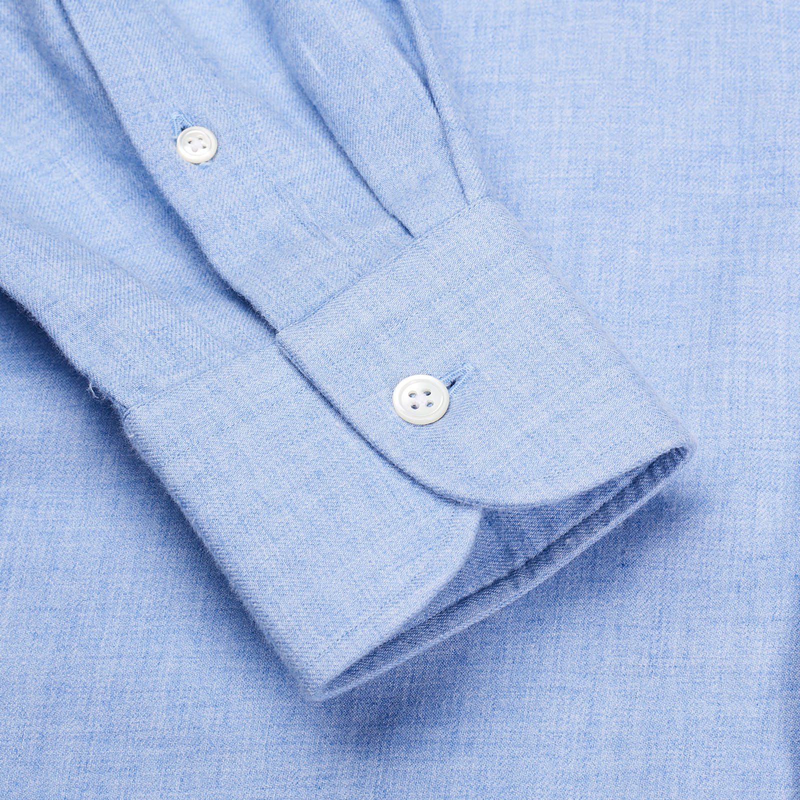 ANDERSON & SHEPPARD Handmade Blue Cotton-Cashmere Dress Shirt EU 41 US 16 ANDERSON & SHEPPARD