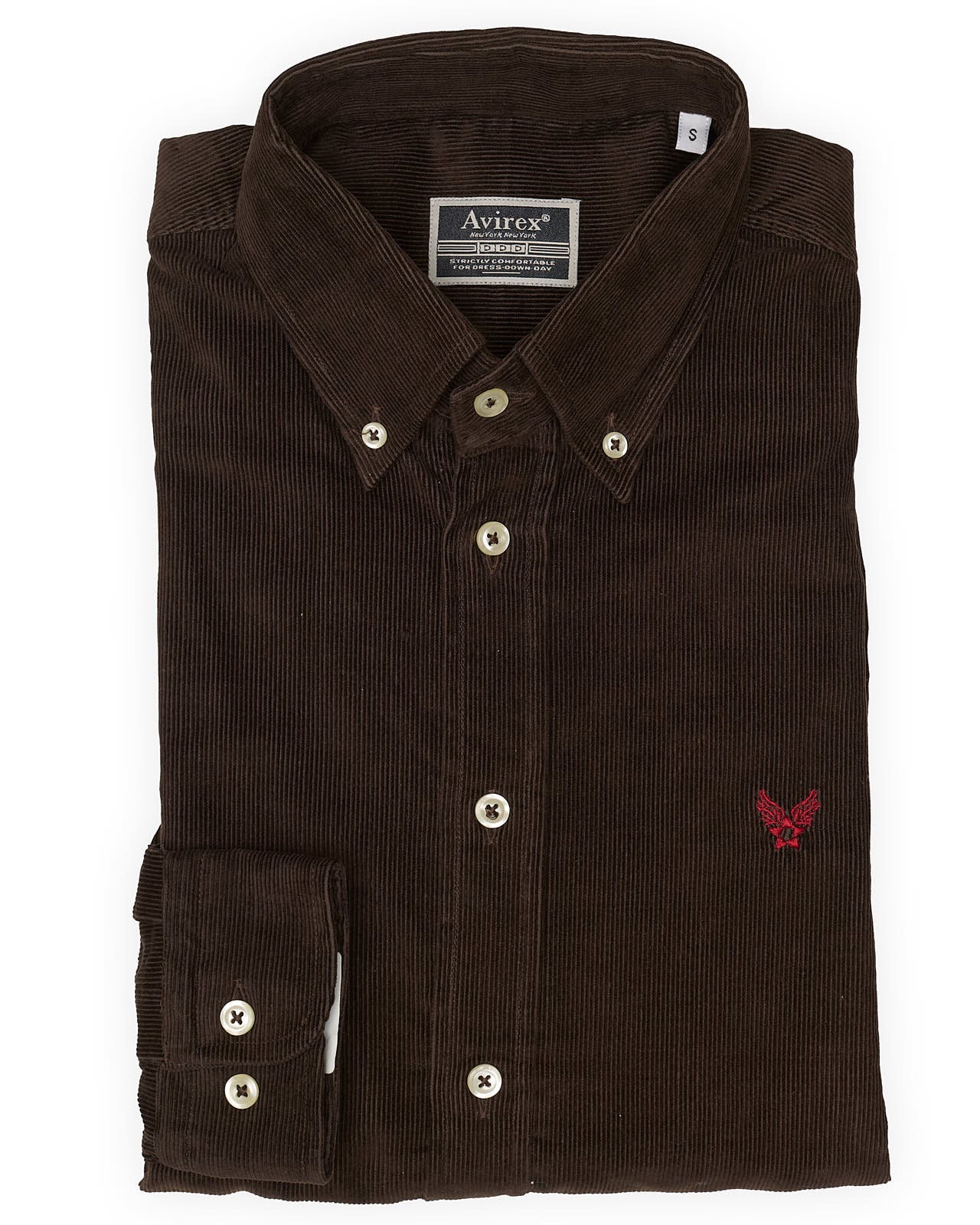 AVIREX New York Brown Corduroy Cotton Dress Shirt EU S NEW US 16