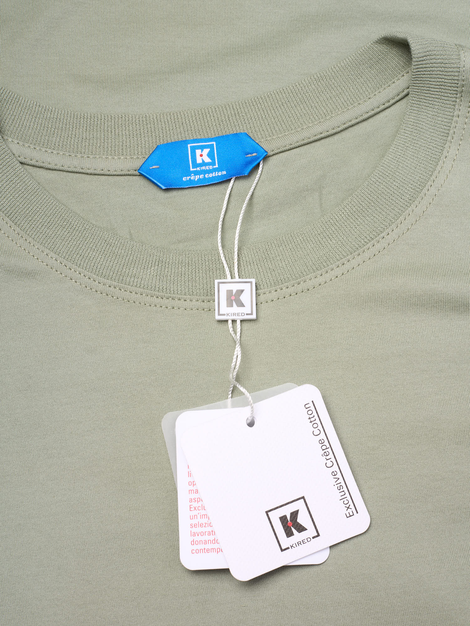 KITON KIRED "Kiss" Green Exclusive Crepe Cotton Short Sleeve T-Shirt