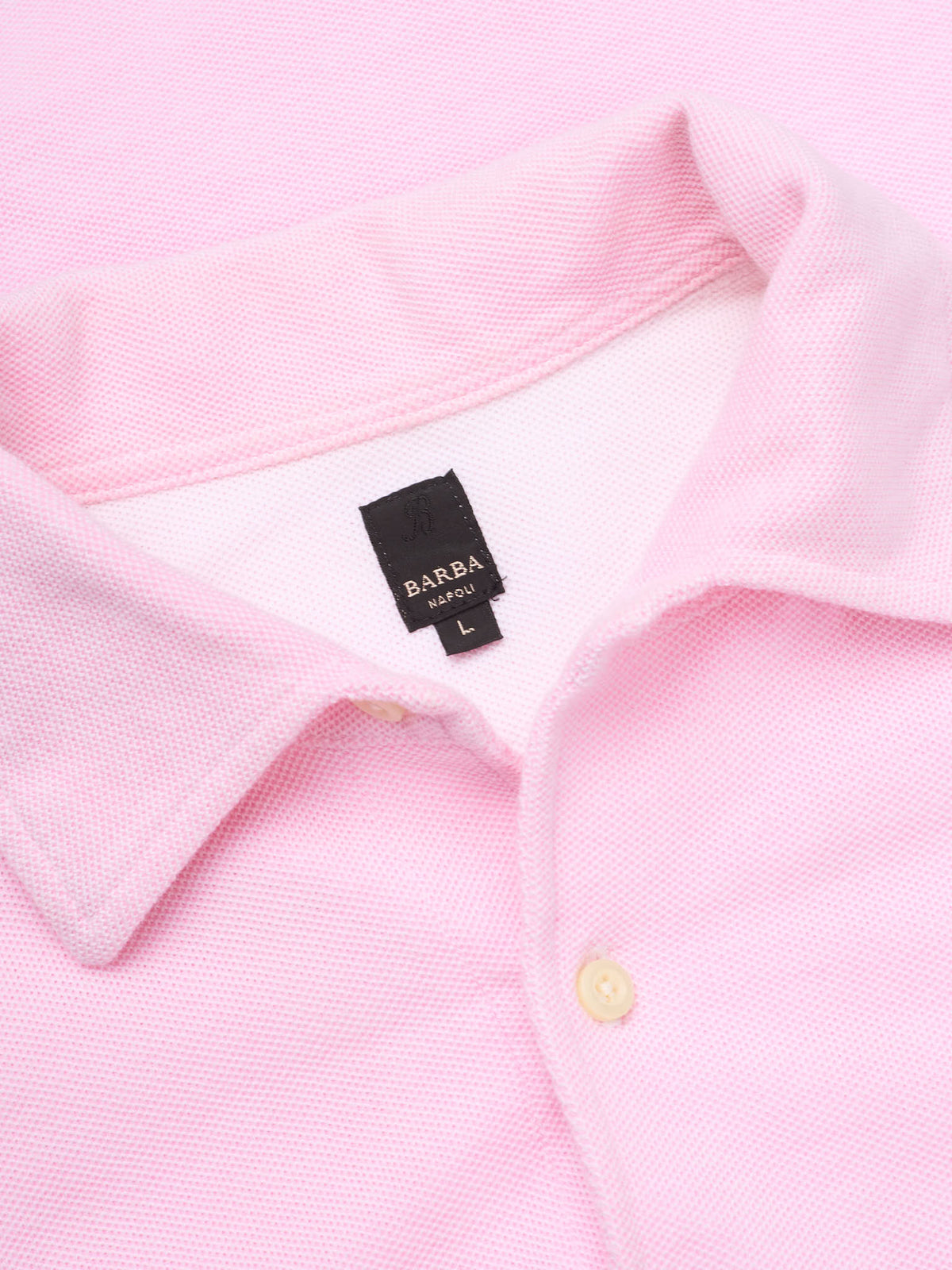 BARBA Napoli Pink Cotton Pique Short Sleeve Polo Neck Shirt