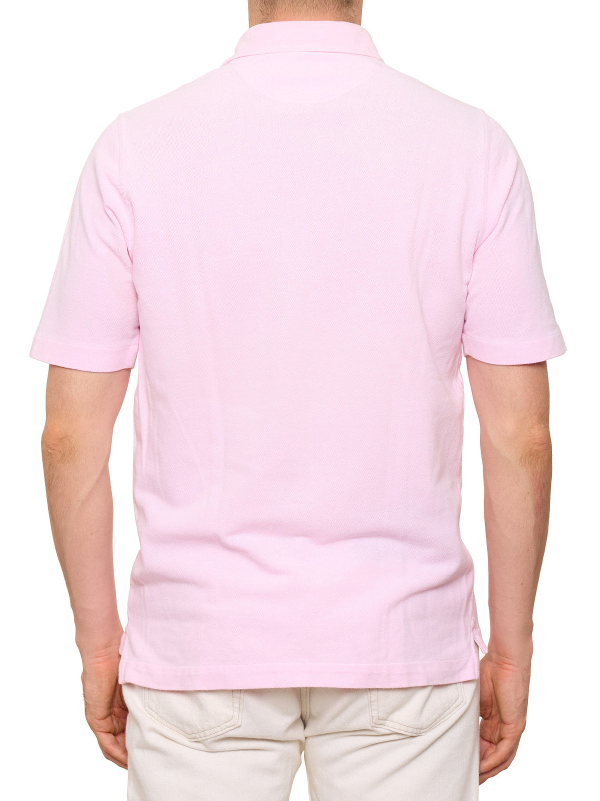BARBA Napoli Pink Cotton Pique Short Sleeve Polo Neck Shirt