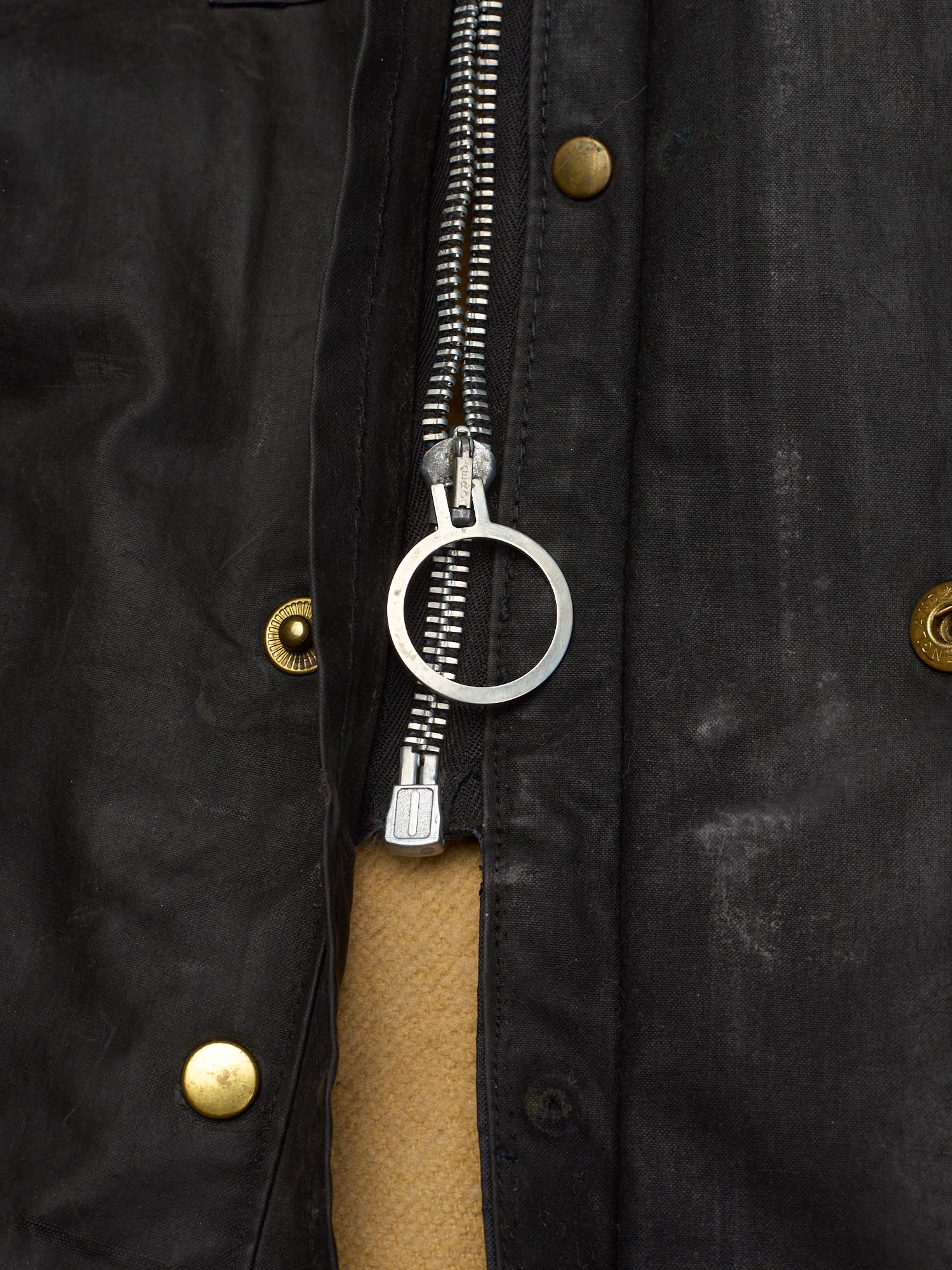 Vintage 1970's BARBOUR International One Crest Black Motorcycle Wax Jacket