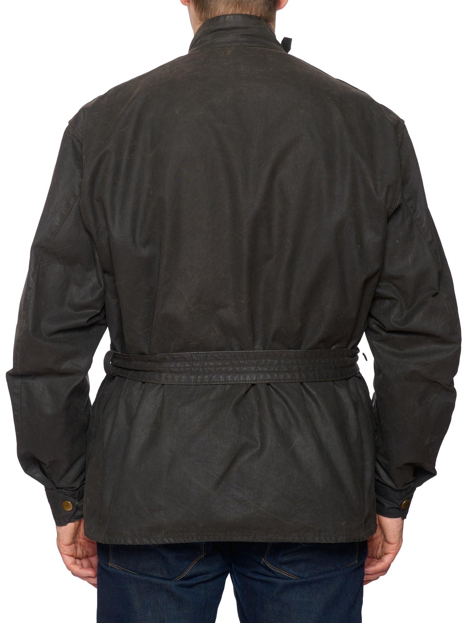 Vintage 1970's BARBOUR International One Crest Black Motorcycle Wax Jacket