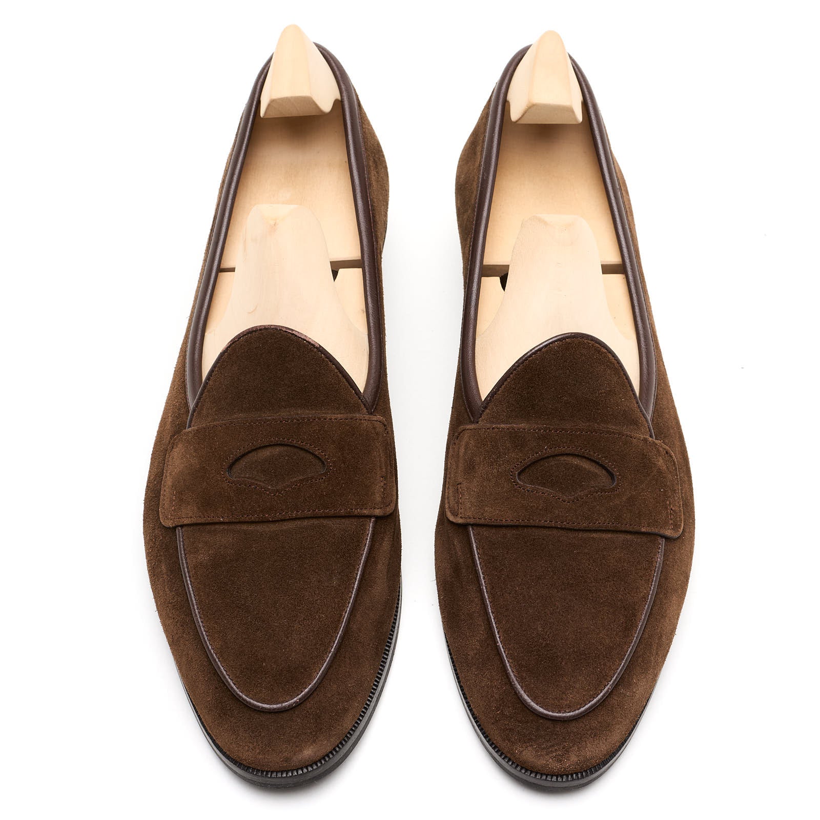 BAUDOIN & LANGE Grand Fenelon Brown Suede Leather Penny Loafers EU 41 NEW US 8