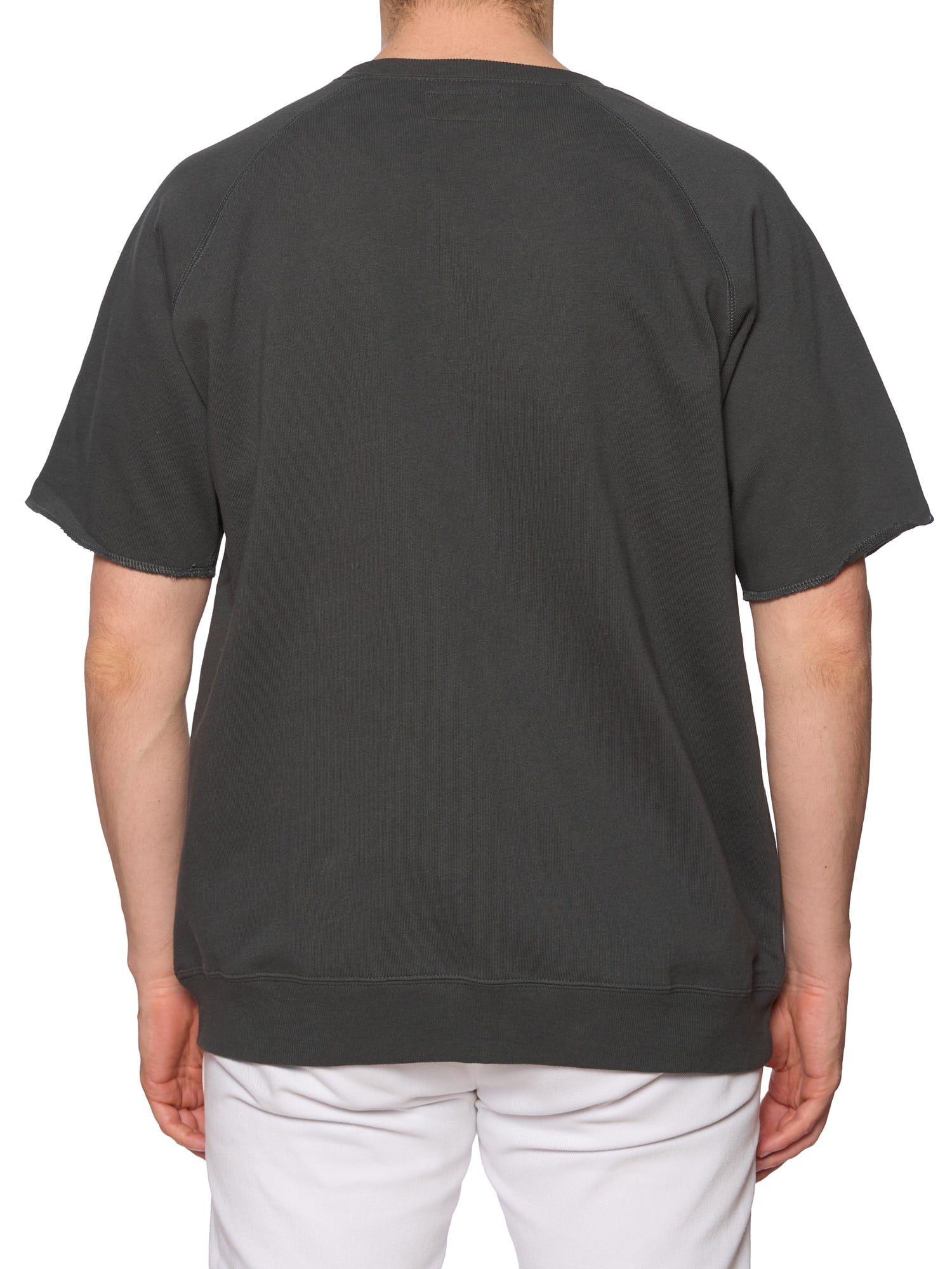 BEAMS PLUS Japan Gray Cotton Cropped Sleeve T-Shirt US XL NEW