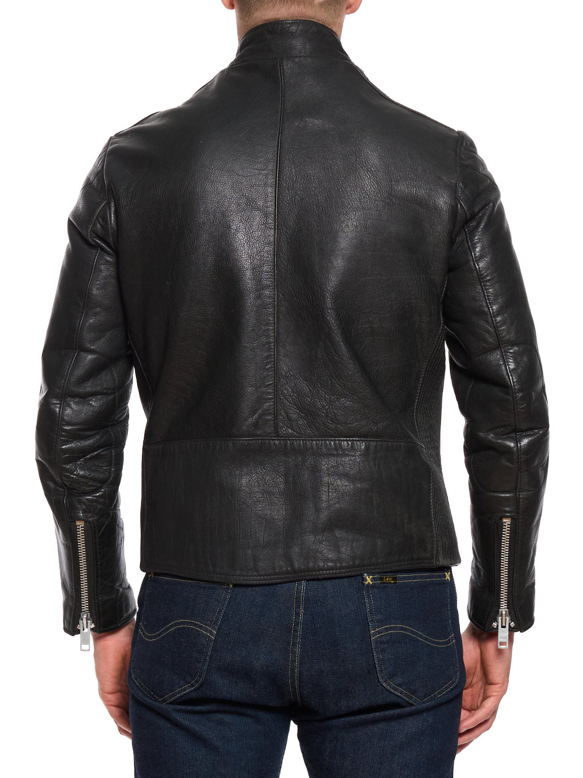 Vintage BELSTAFF Black Leather Motorcycle Jacket Cafe Racer Made in England