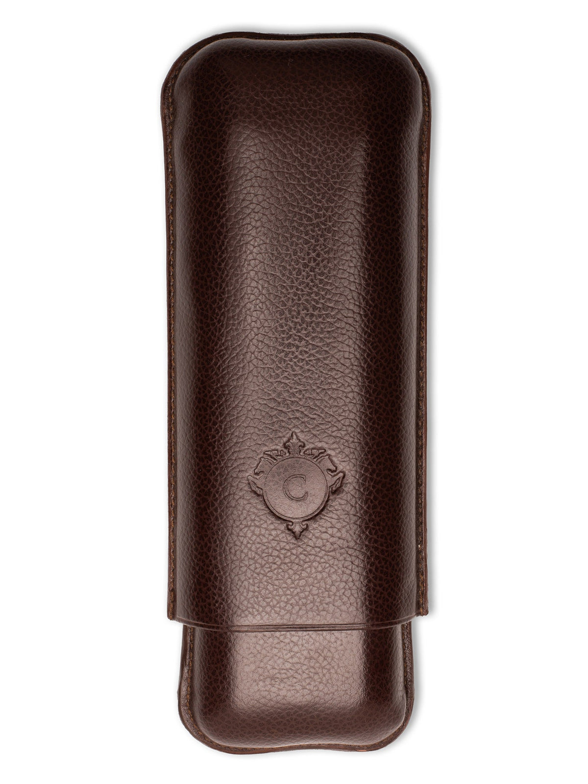 CARTUJANO Dark Brown Calf Leather Cigar Case Humidor