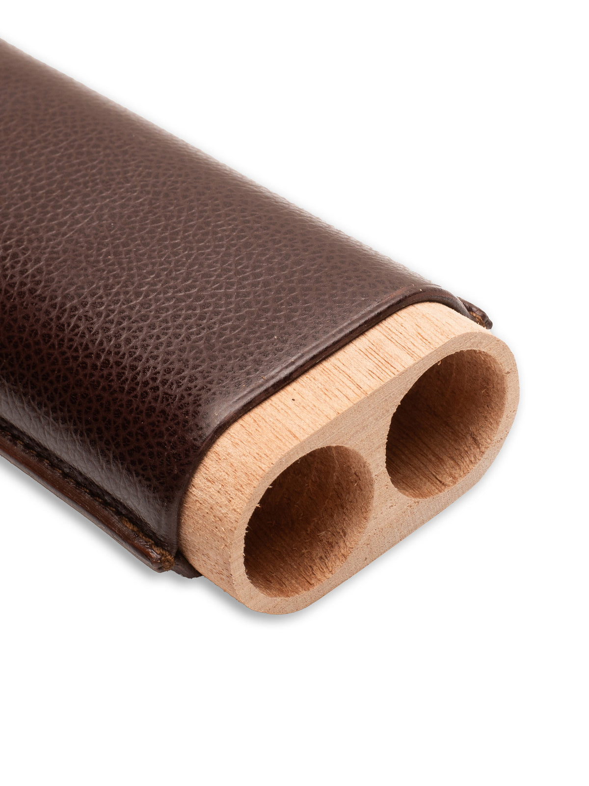 CARTUJANO Dark Brown Calf Leather Cigar Case Humidor
