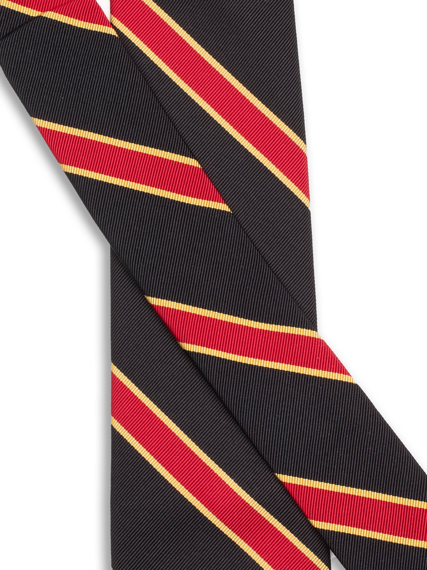 BROOKS BROTHERS Navy Blue-Red-Gold Striped Silk Tie NEW