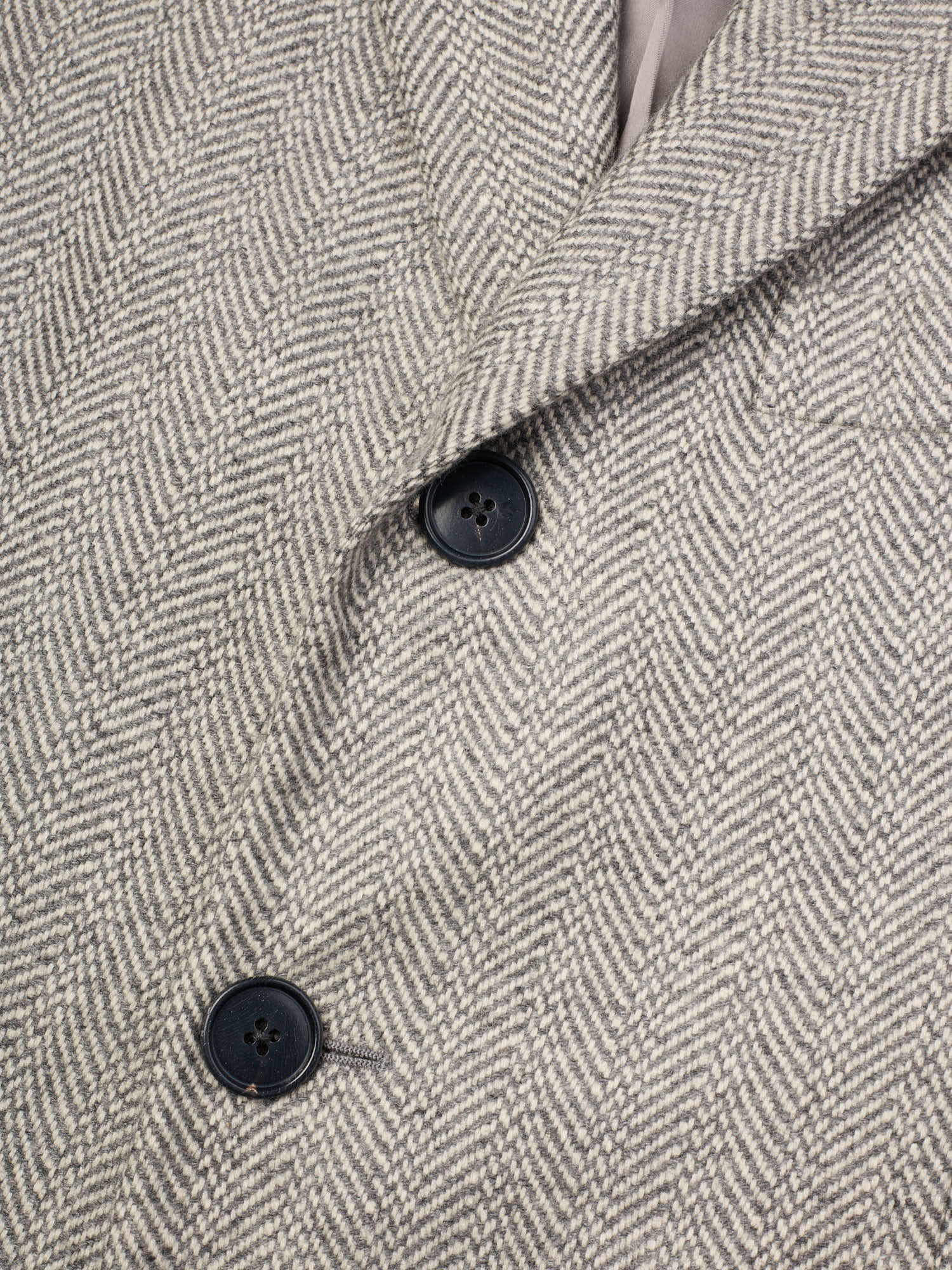 BELVEST Gray Herringbone Cashmere Slim Fit Over Coat