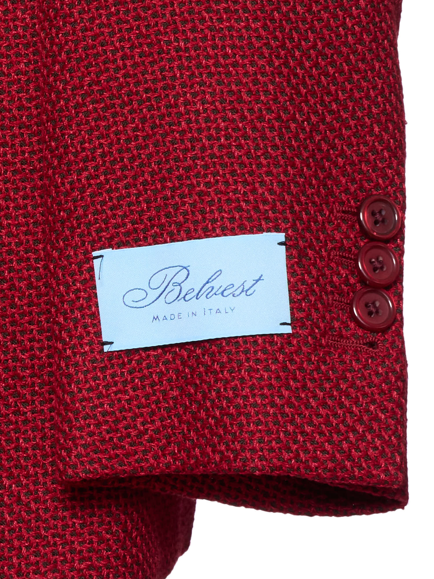 BELVEST Raspberry Color Micro Silk-Linen-Cotton Ticket Pocket Jacket NEW Slim