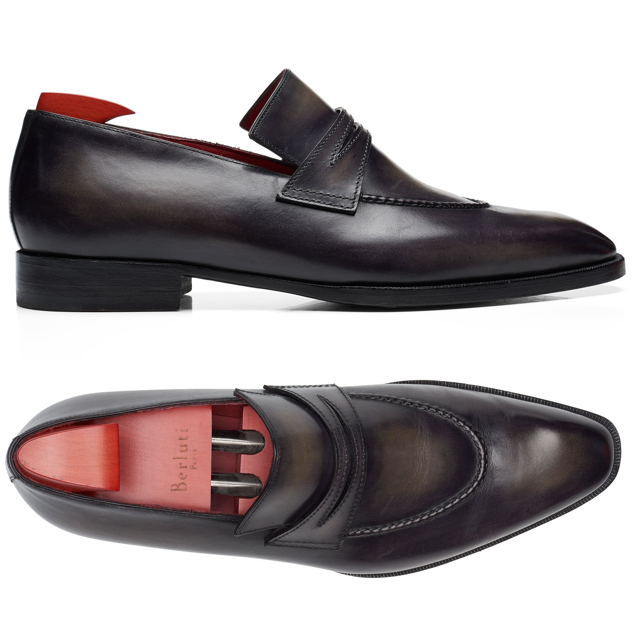 BERLUTI Art Andy Demesure Black-Gray Venezia Calf Custom Loafer Shoes –  SARTORIALE