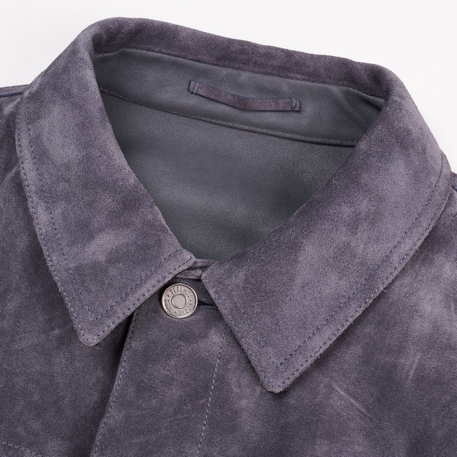 BERLUTI Blue Calfskin Suede Leather Jacket EU 50 NEW US M BERLUTI