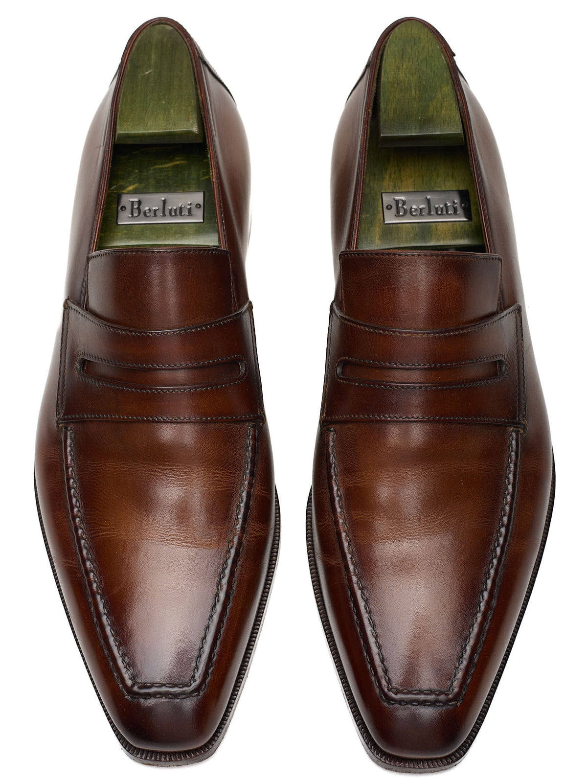 BERLUTI Andy Demesure Cacao Brown Leather Penny Loafers