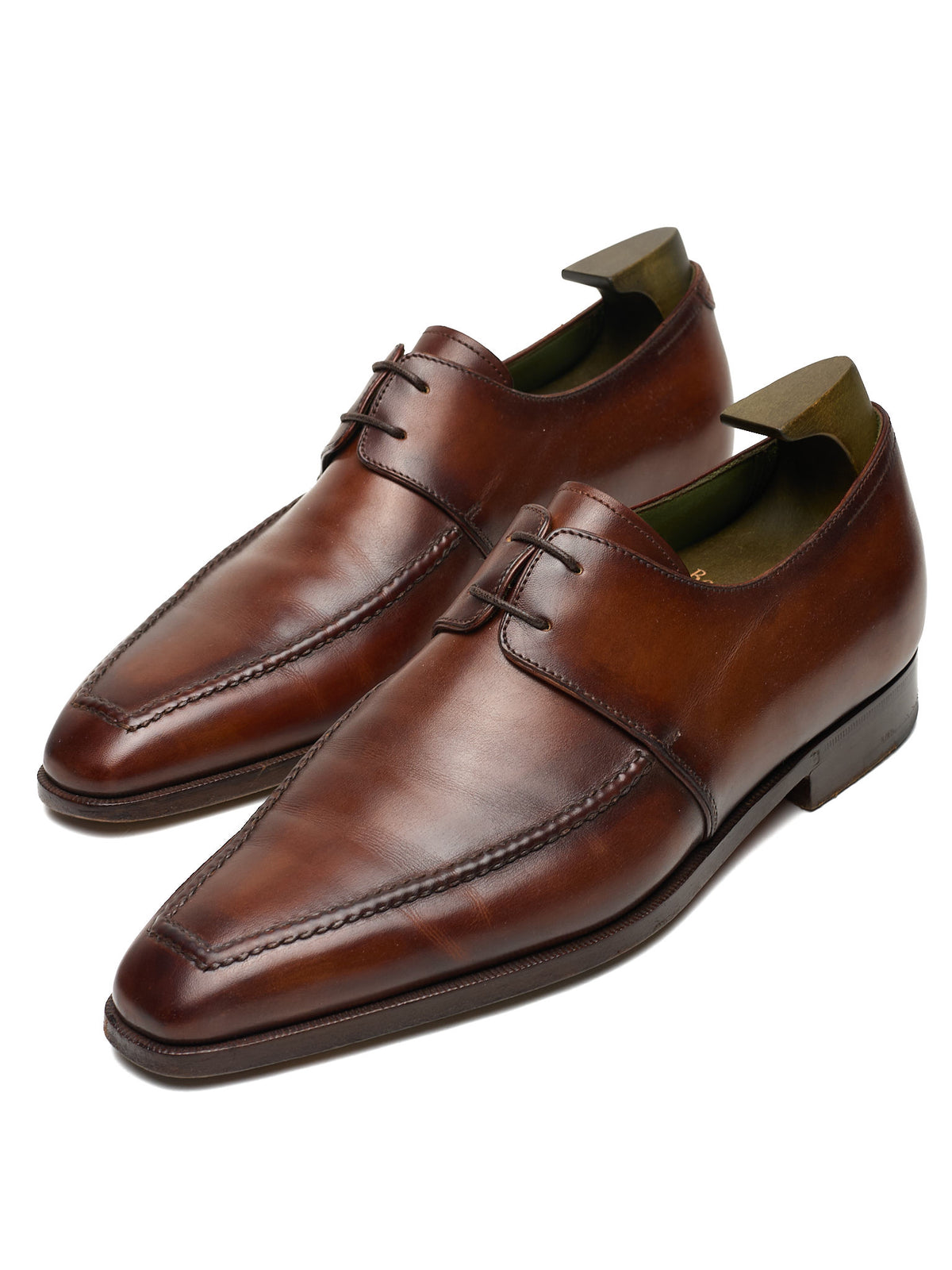 BERLUTI Andy Derby Dark Brown Leather Derby Shoes