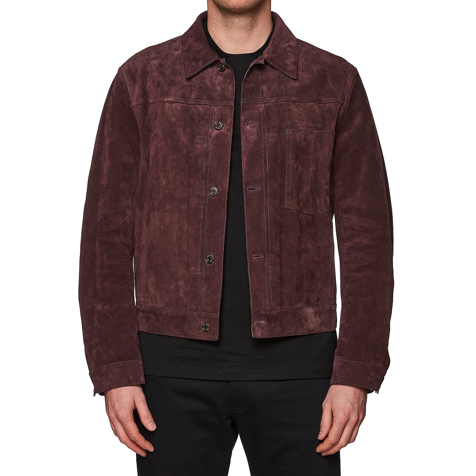 BERLUTI Dark Purple Calfskin Leather Jacket EU 50 NEW US M BERLUTI