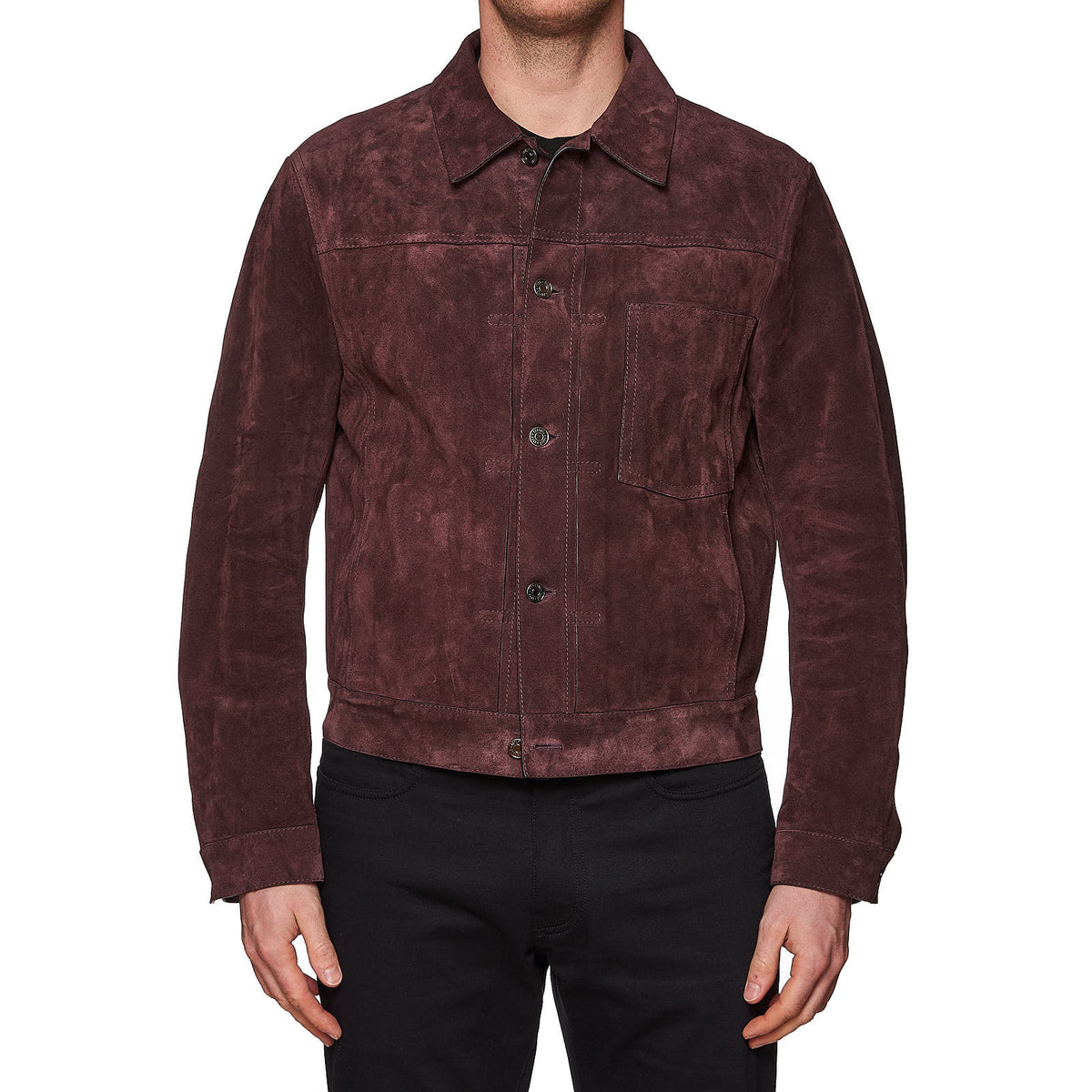 BERLUTI by Haider Ackermann Dark Plum Calfskin Leather Jacket 2018 F/W