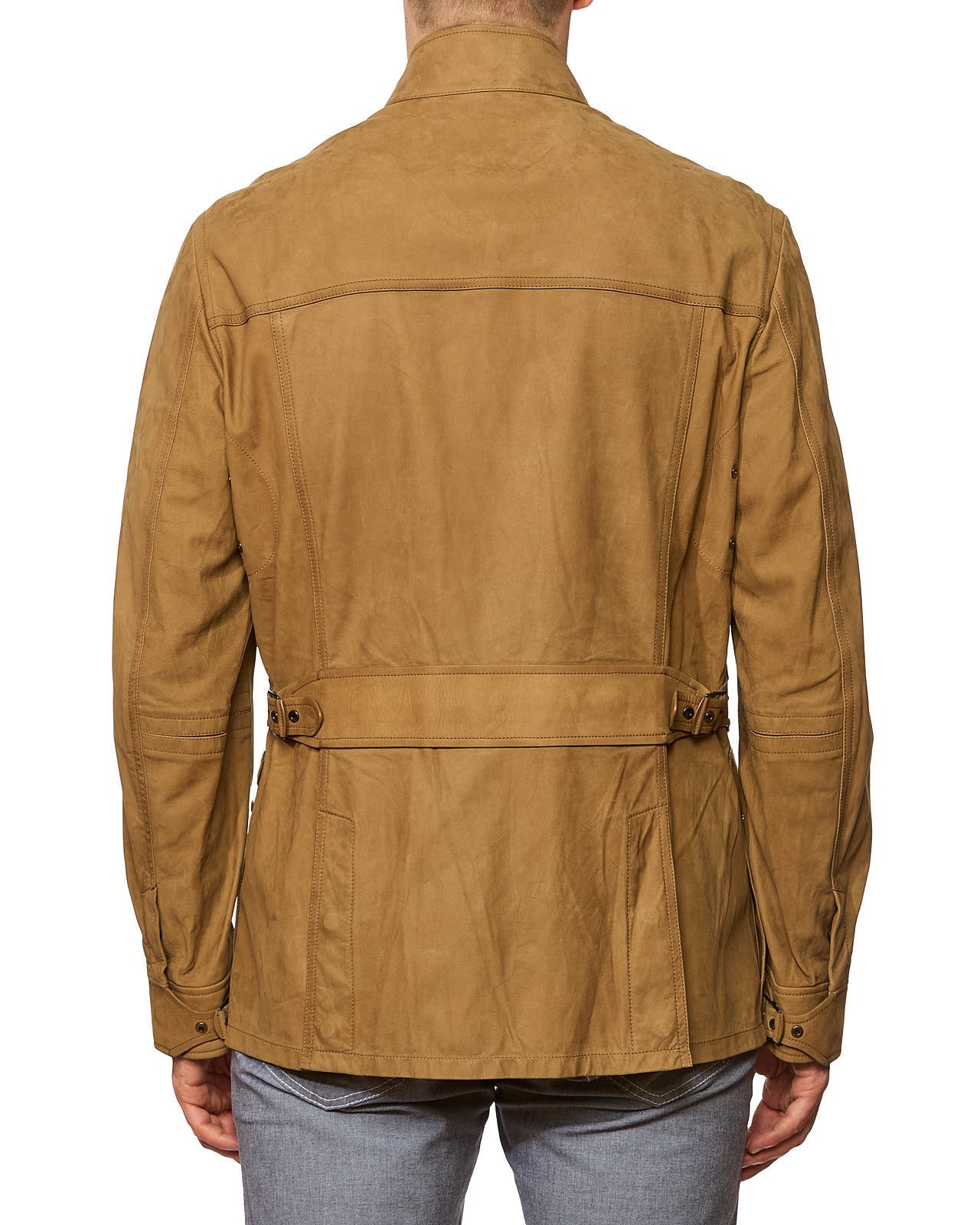 BERLUTI Paris Beige Calfskin Leather Unlined Field Jacket EU 50 NEW US M