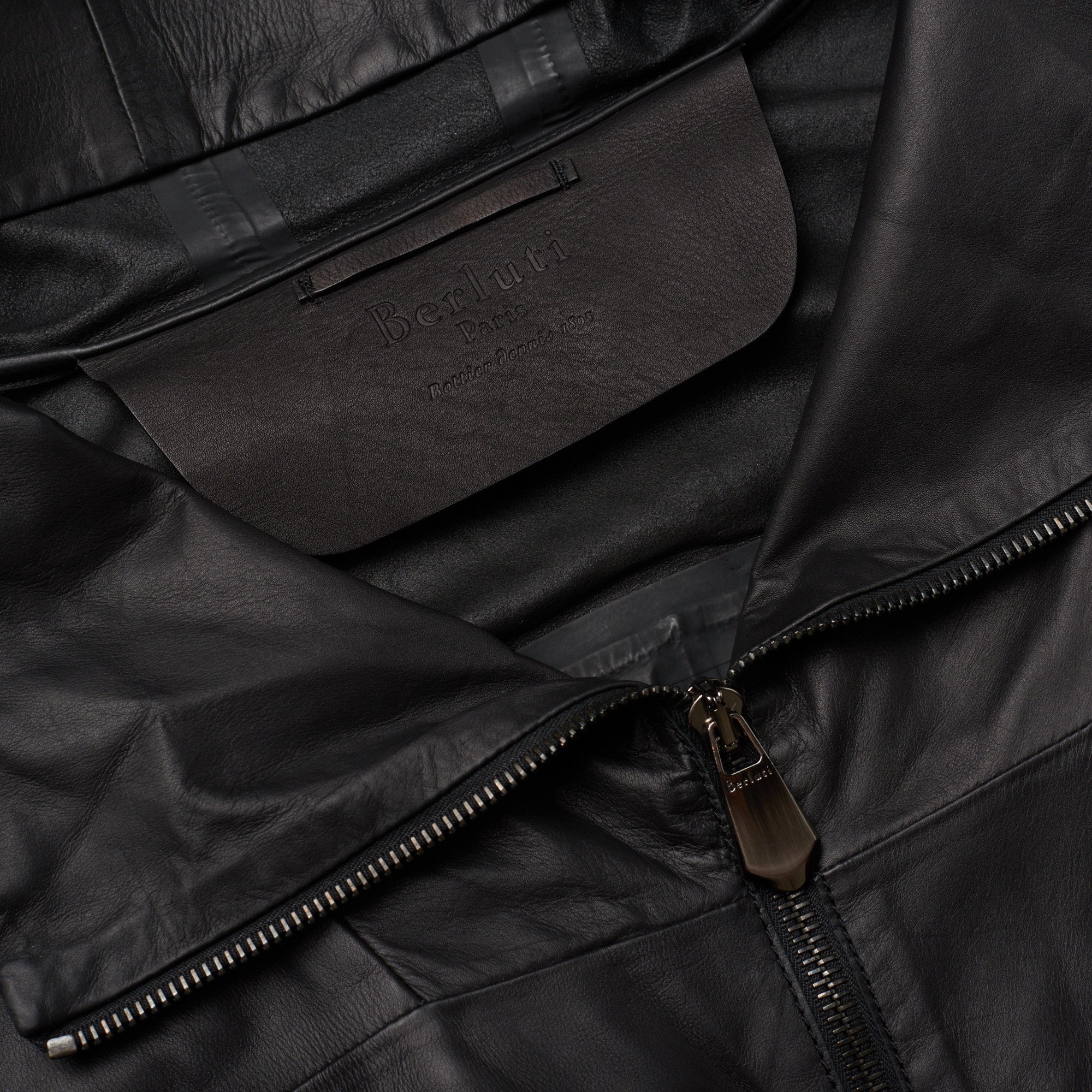 BERLUTI Paris Black Calfskin Leather Unlined Hooded Jacket EU 50 NEW US M BERLUTI