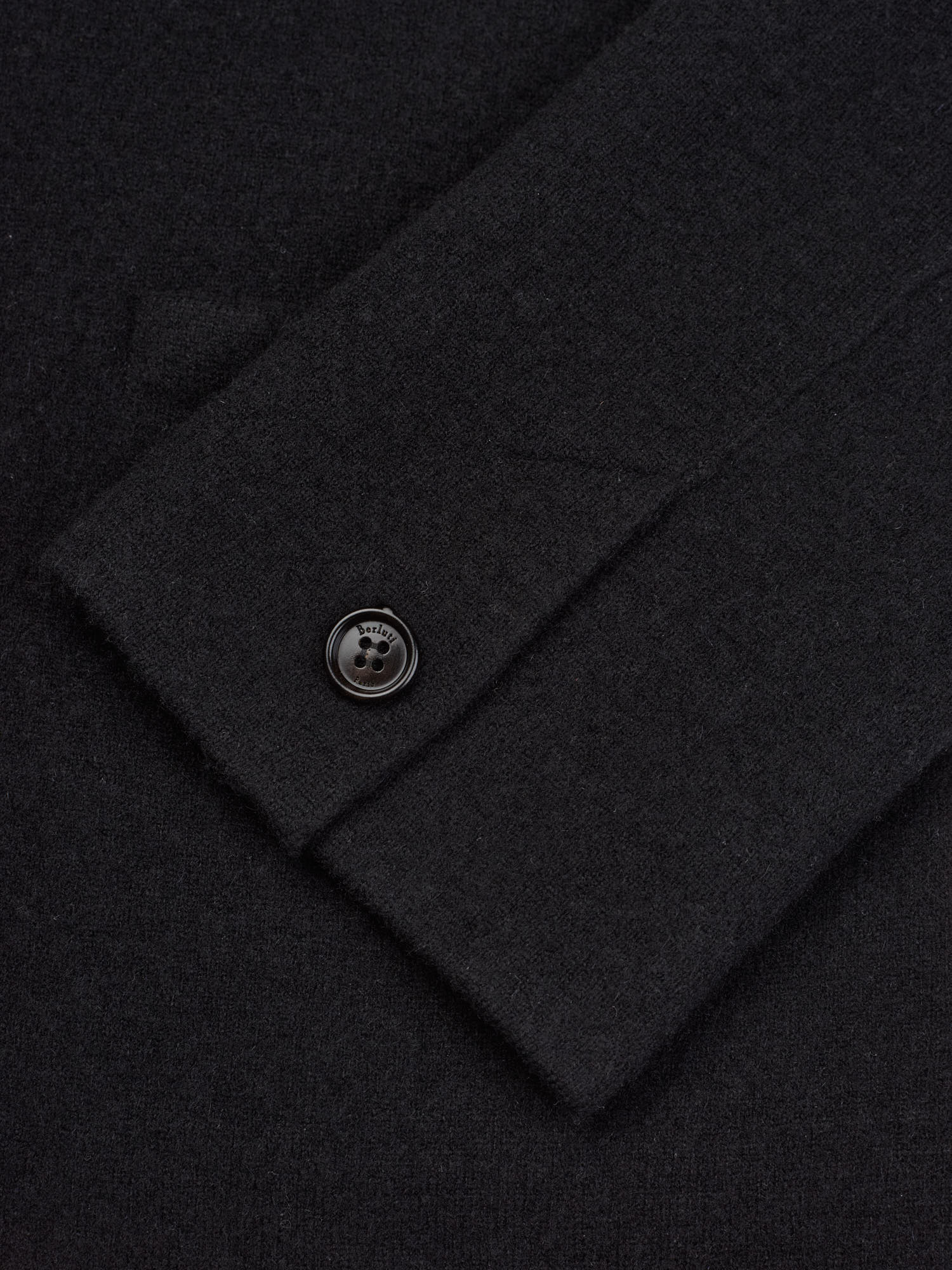 BERLUTI Paris Black Cashmere Wool Knit Cardigan Blazer Size M