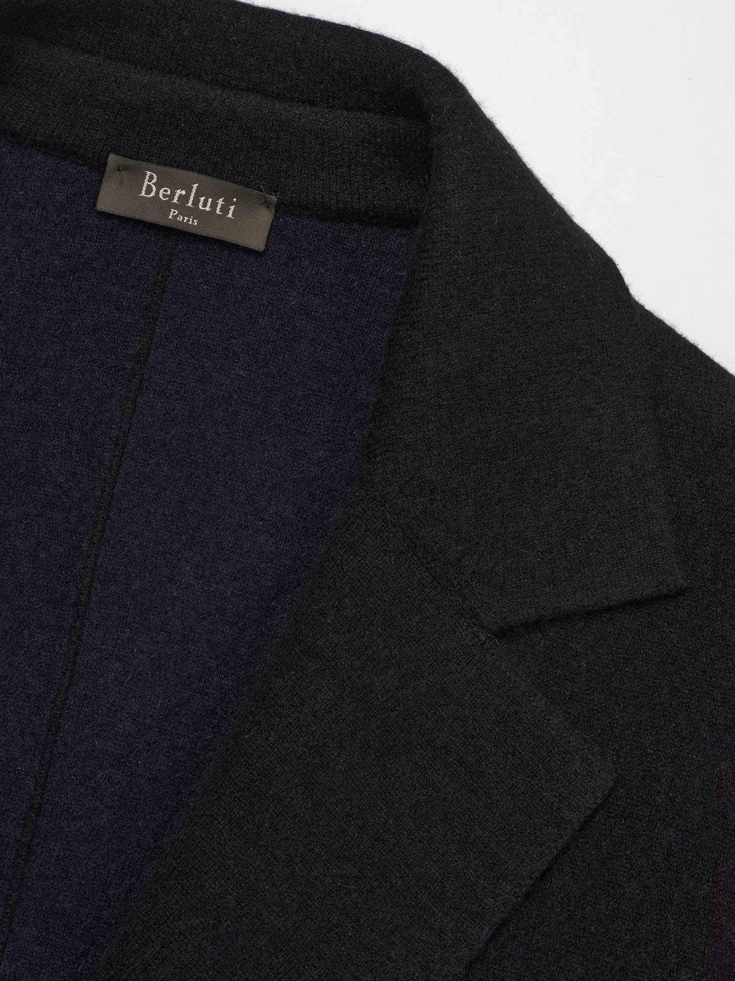 BERLUTI Paris Black Cashmere Wool Knit Cardigan Blazer Size M